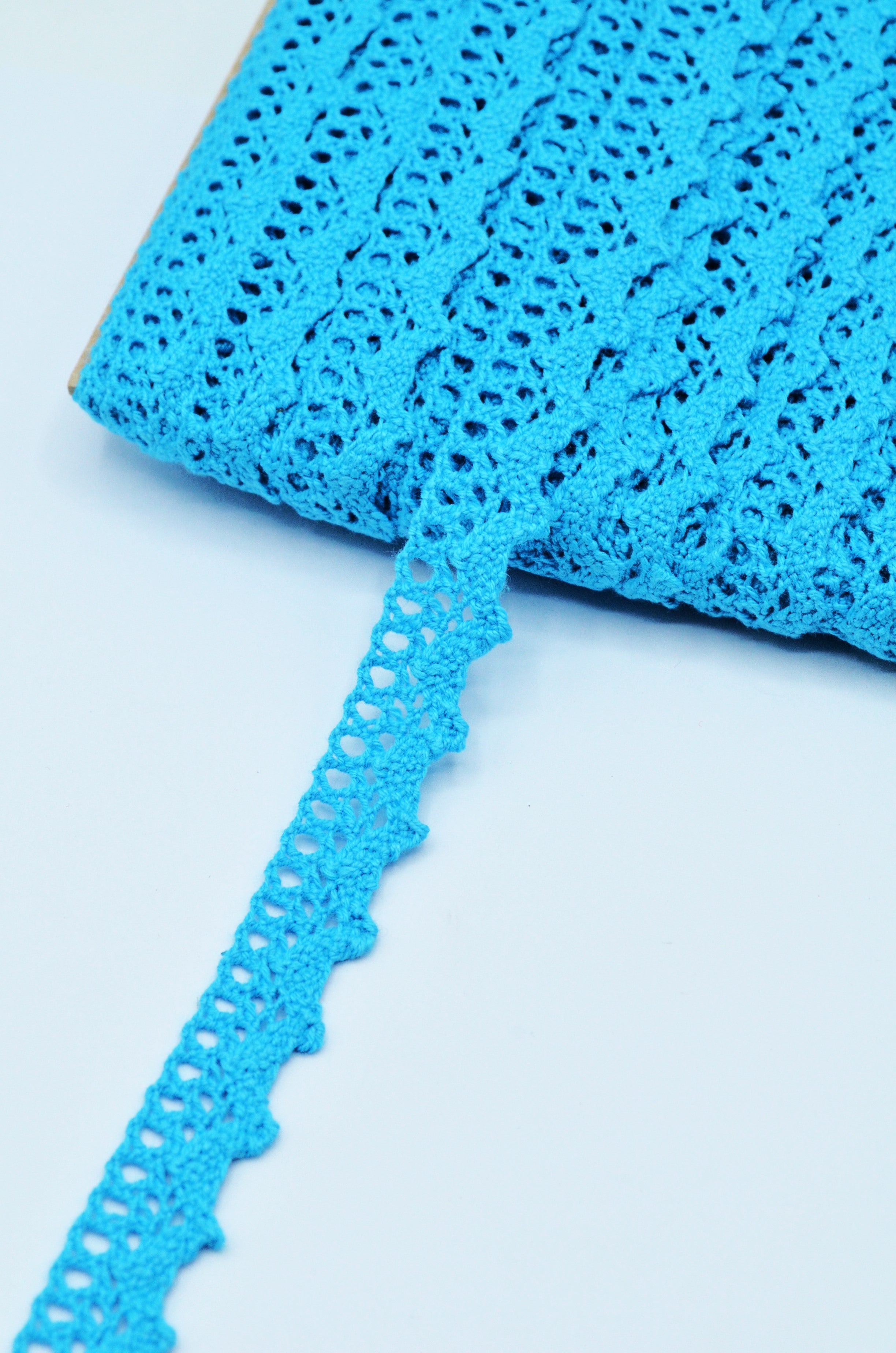 Dantela De Bumbac 16mm, Albastru