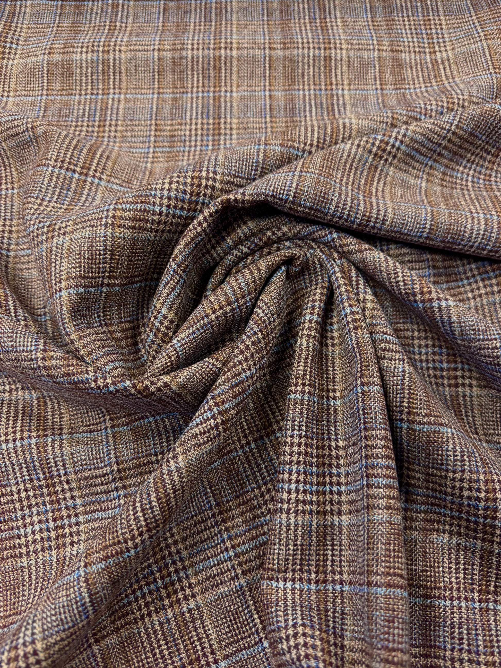 Stofa In Carouri De Lana, Maro