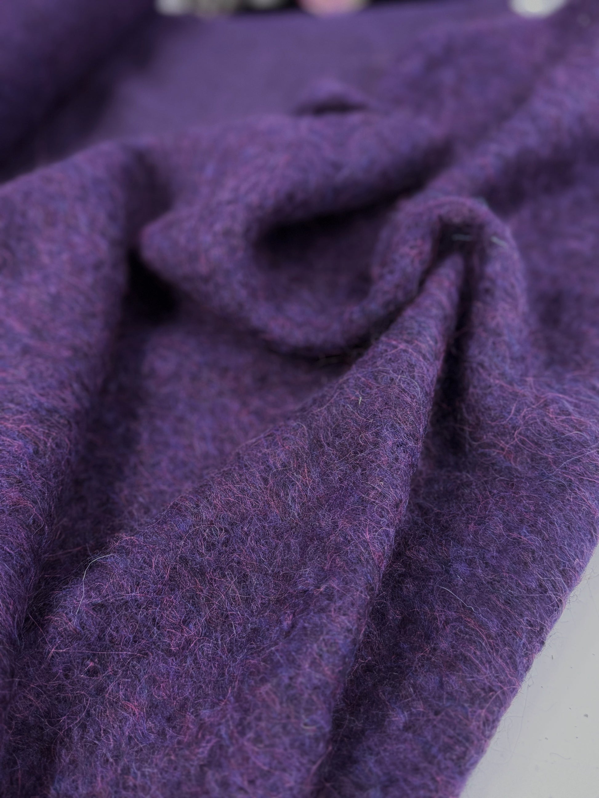 Stofa De Palton Din Lana Elastica, Mov