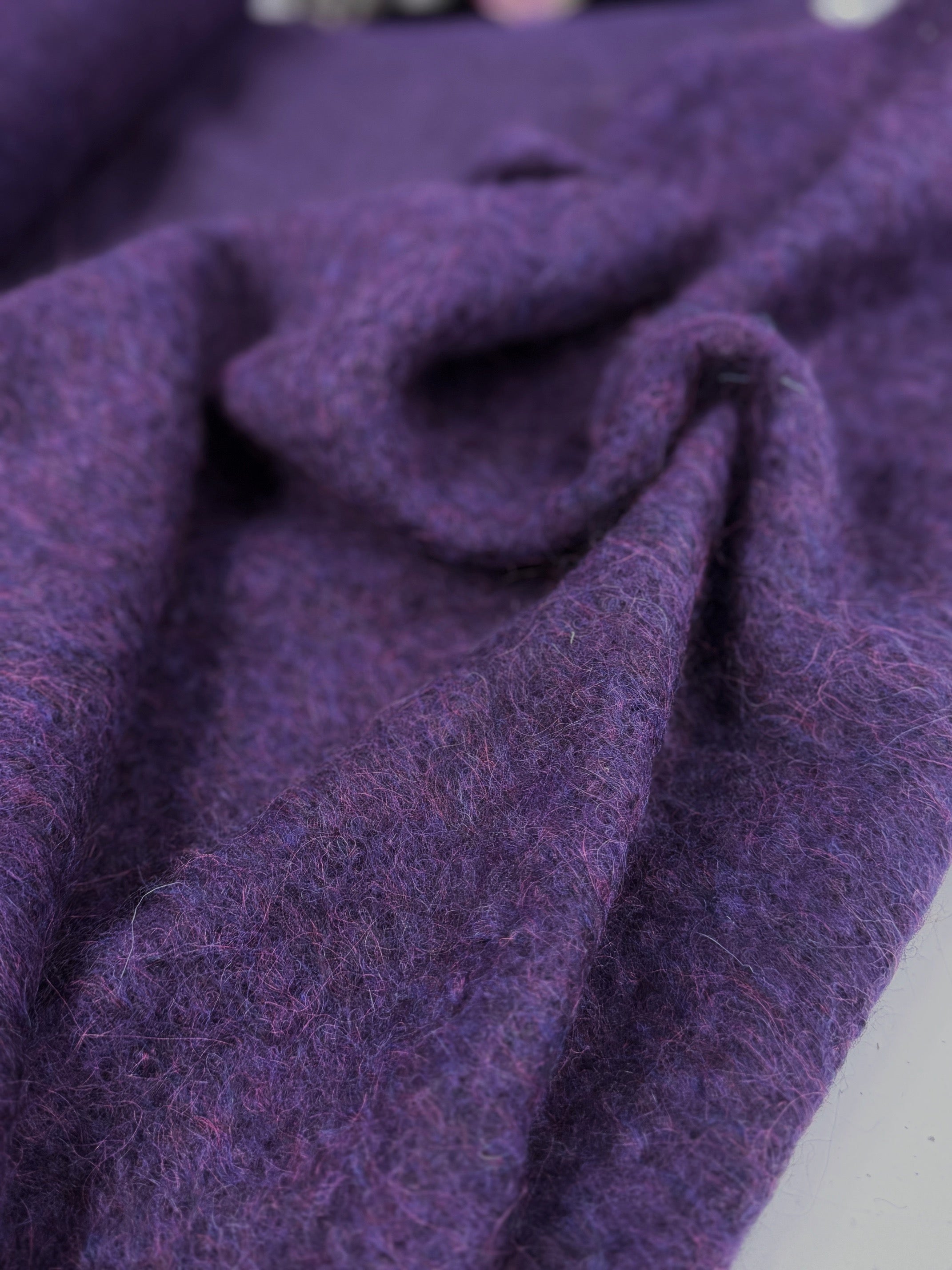 Stofa De Palton Din Lana Elastica, Mov