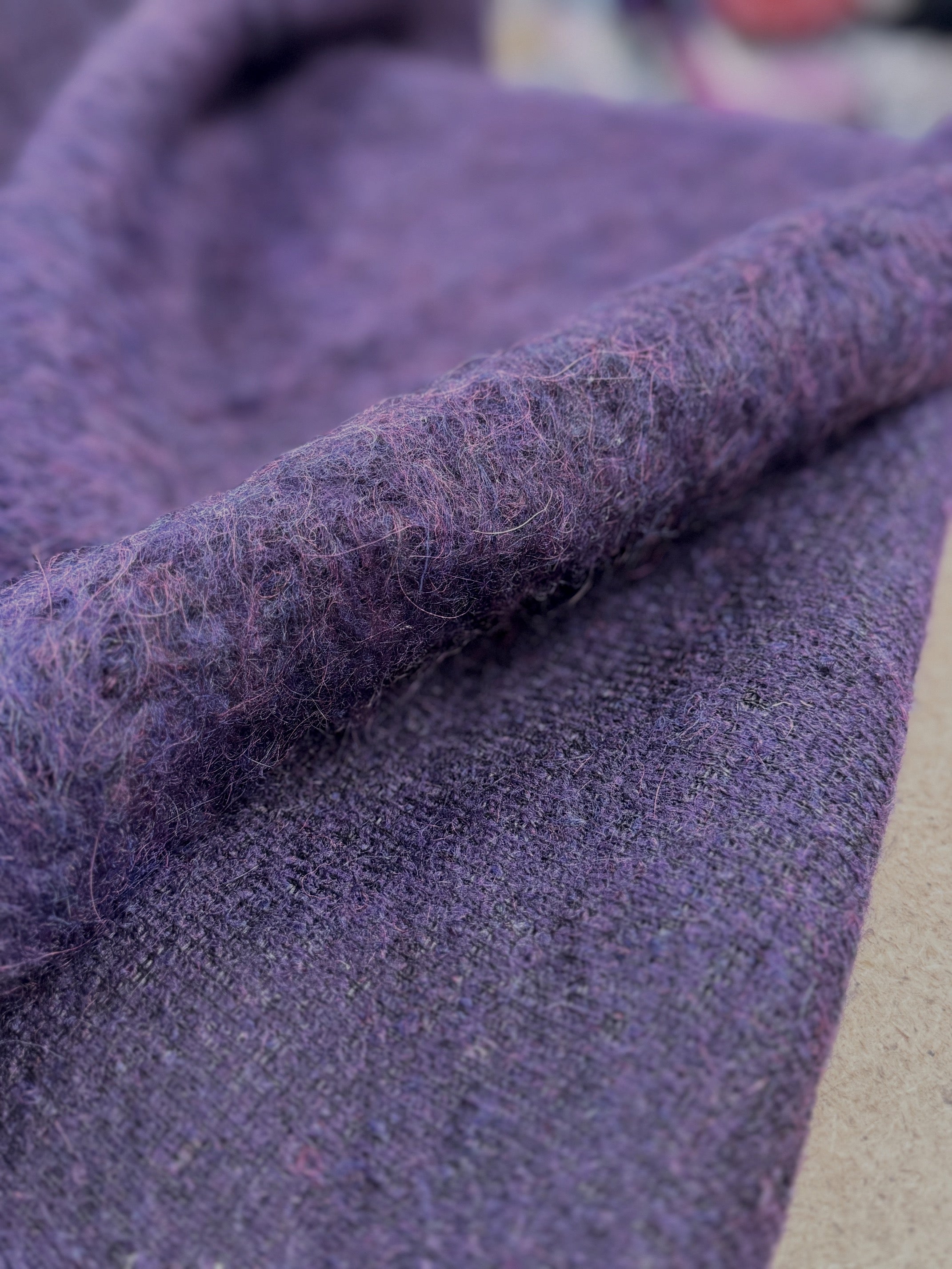 Stofa De Palton Din Lana Elastica, Mov