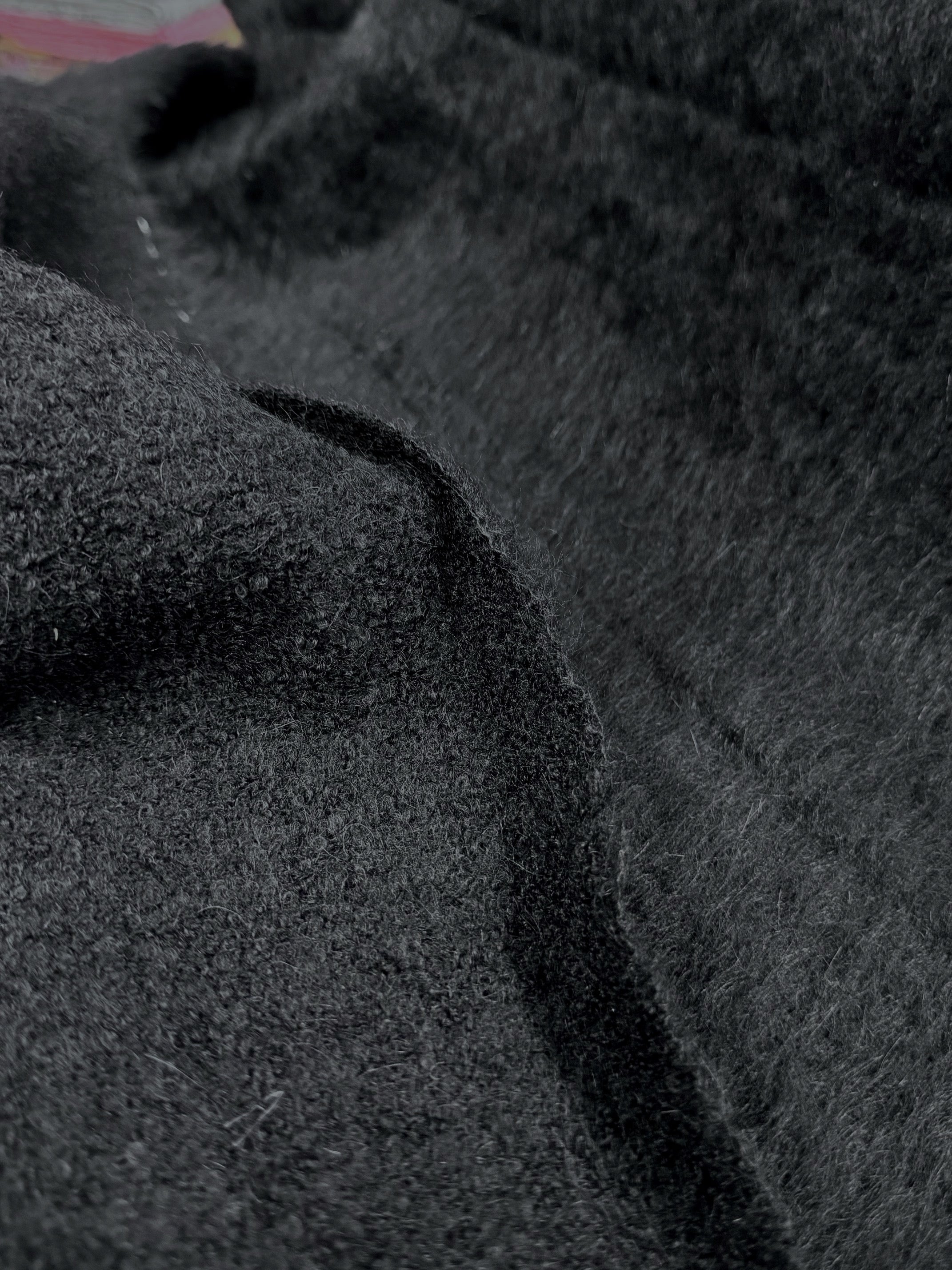 Stofa De Palton Din Lana Elastica, Negru