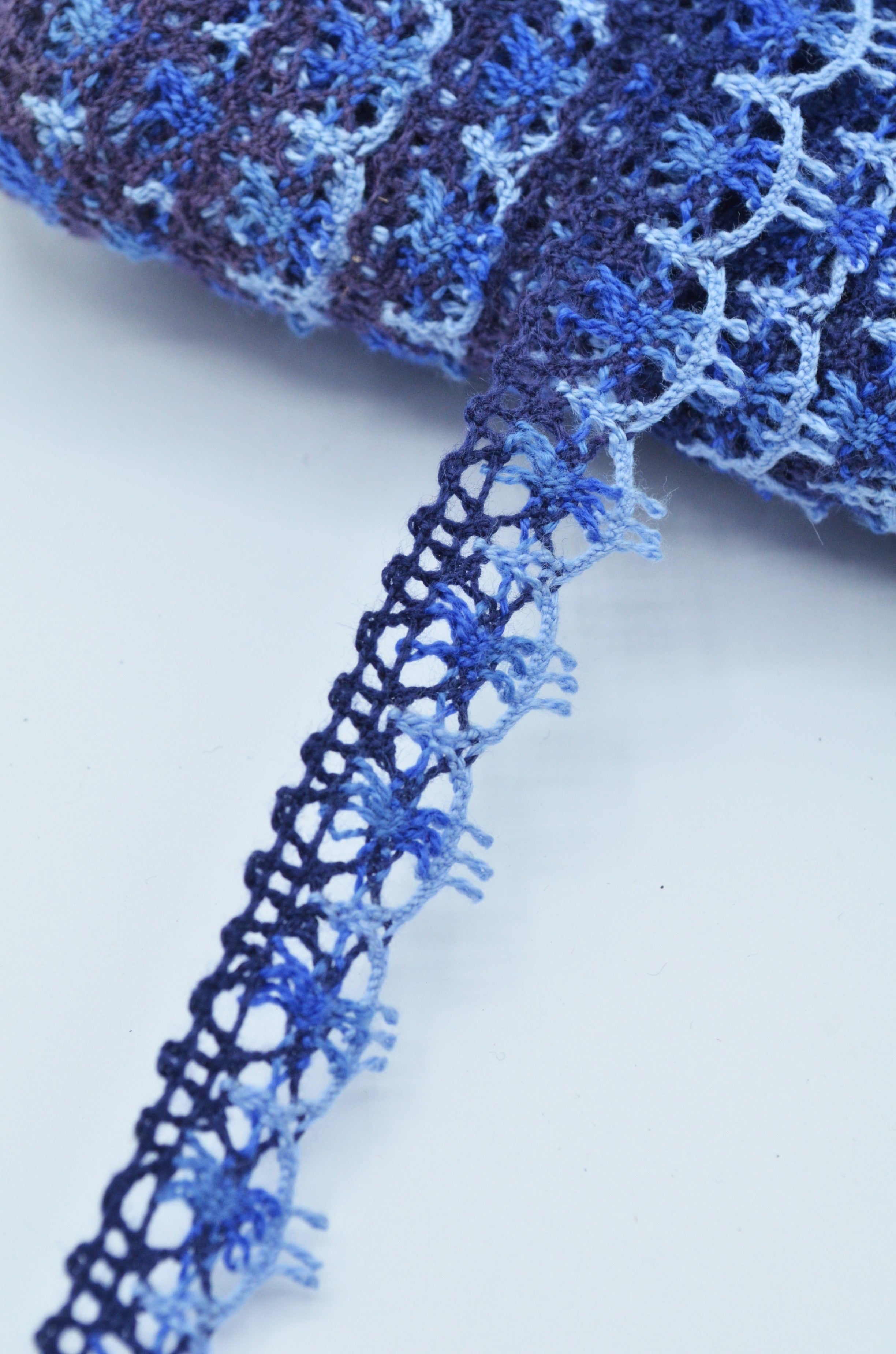 Dantela De Bumbac, 17mm, Albastru