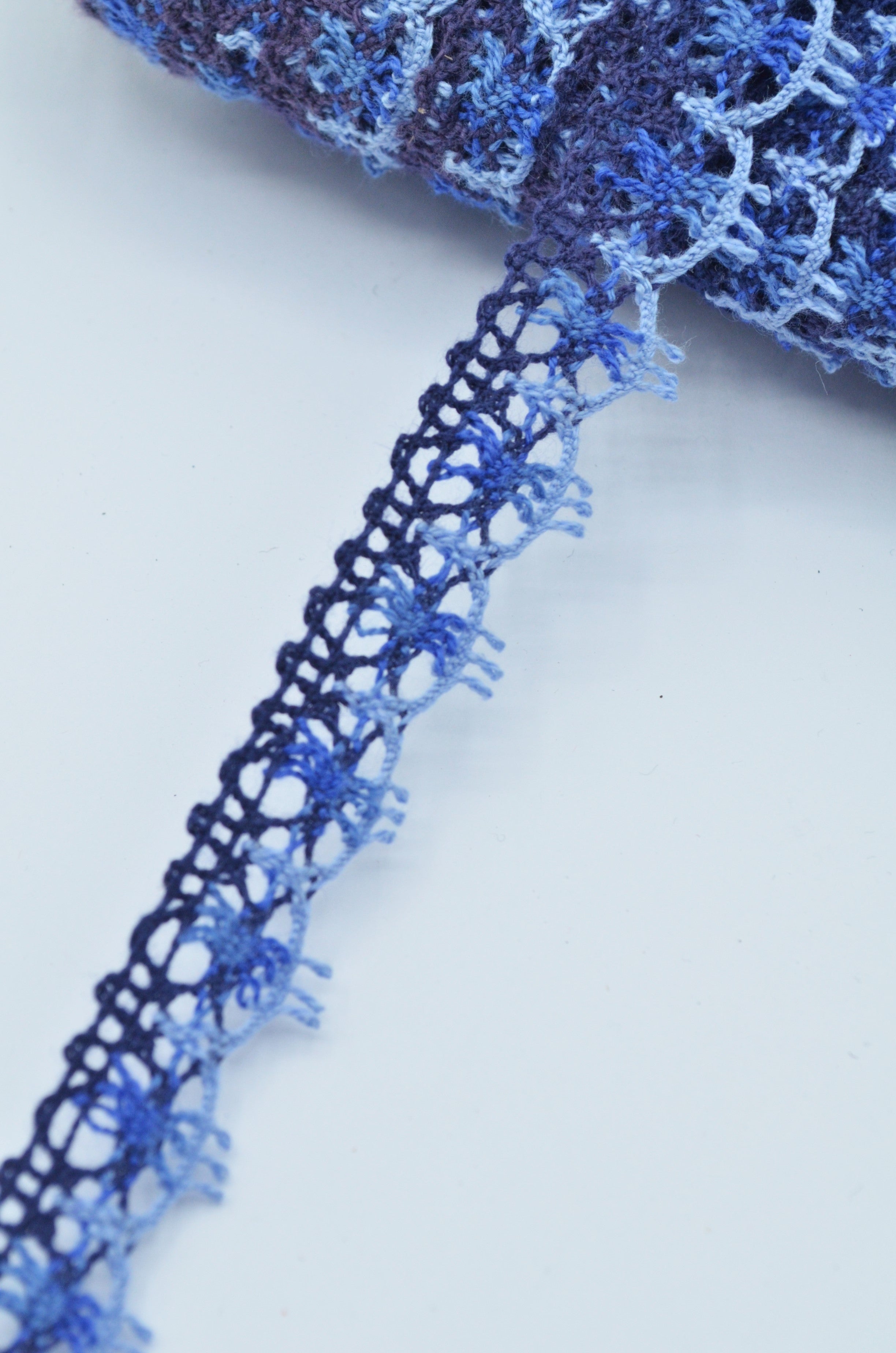 Dantela De Bumbac, 17mm, Albastru