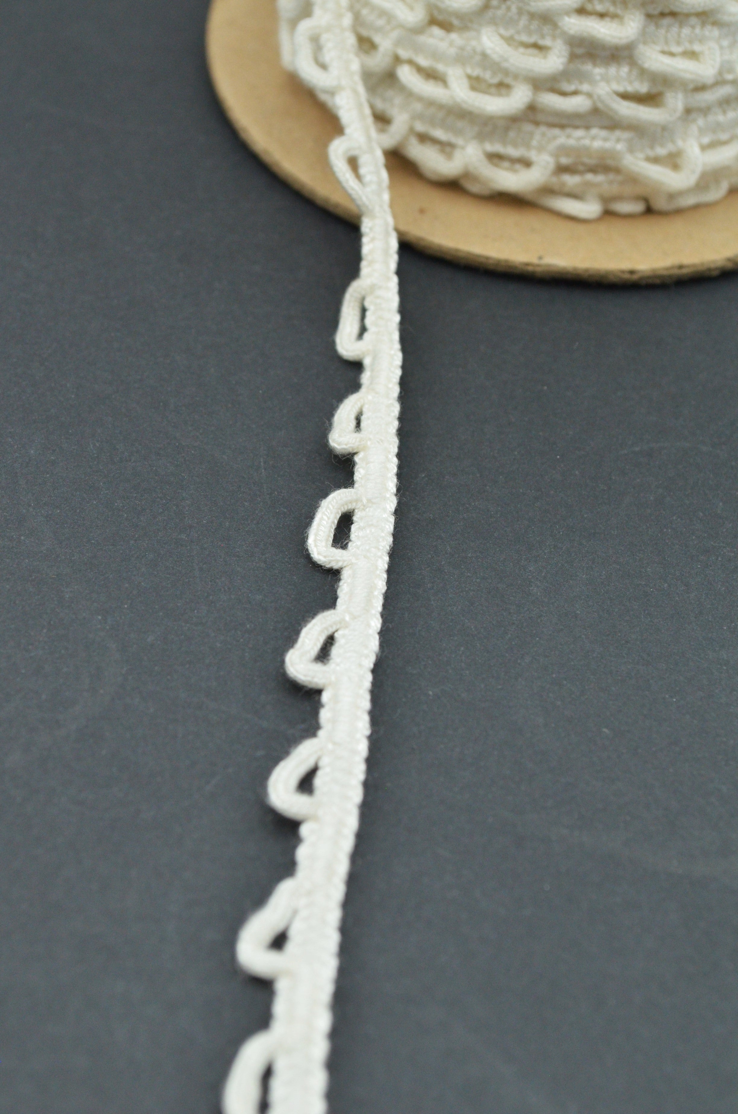 Pasmanterie Cu Bride Din Bumbac, 10mm, Ivoire