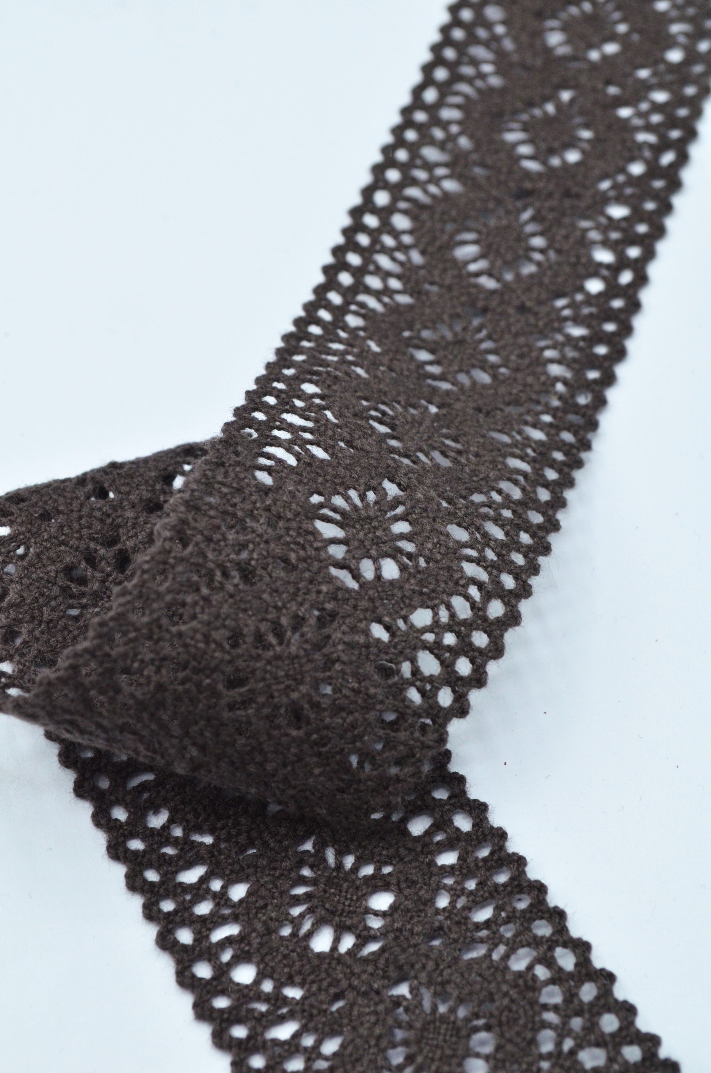 Dantela De Bumbac 40mm, Maro