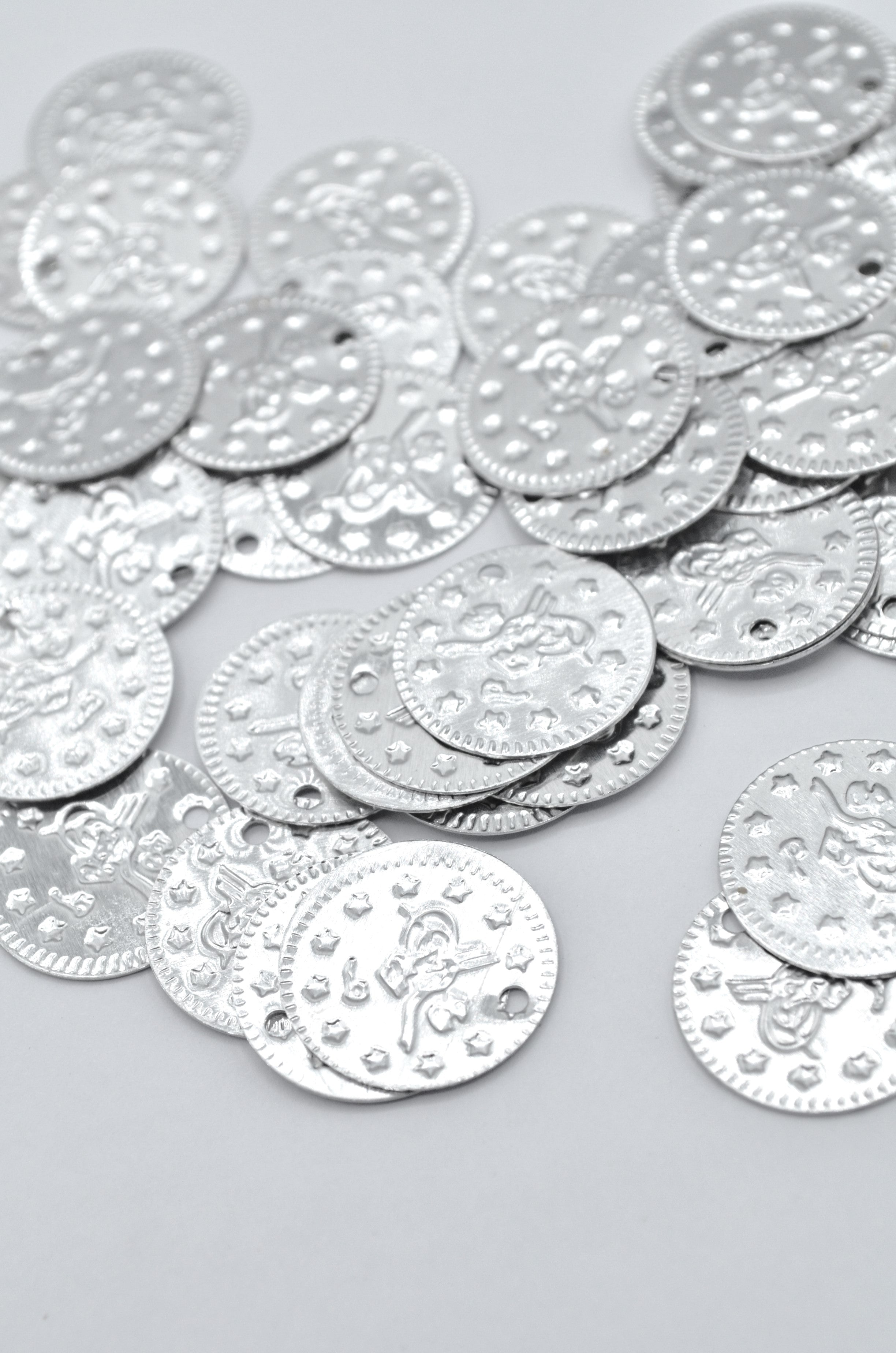 Banuti Metalici Argintii, 19mm (20gr/Pachet)