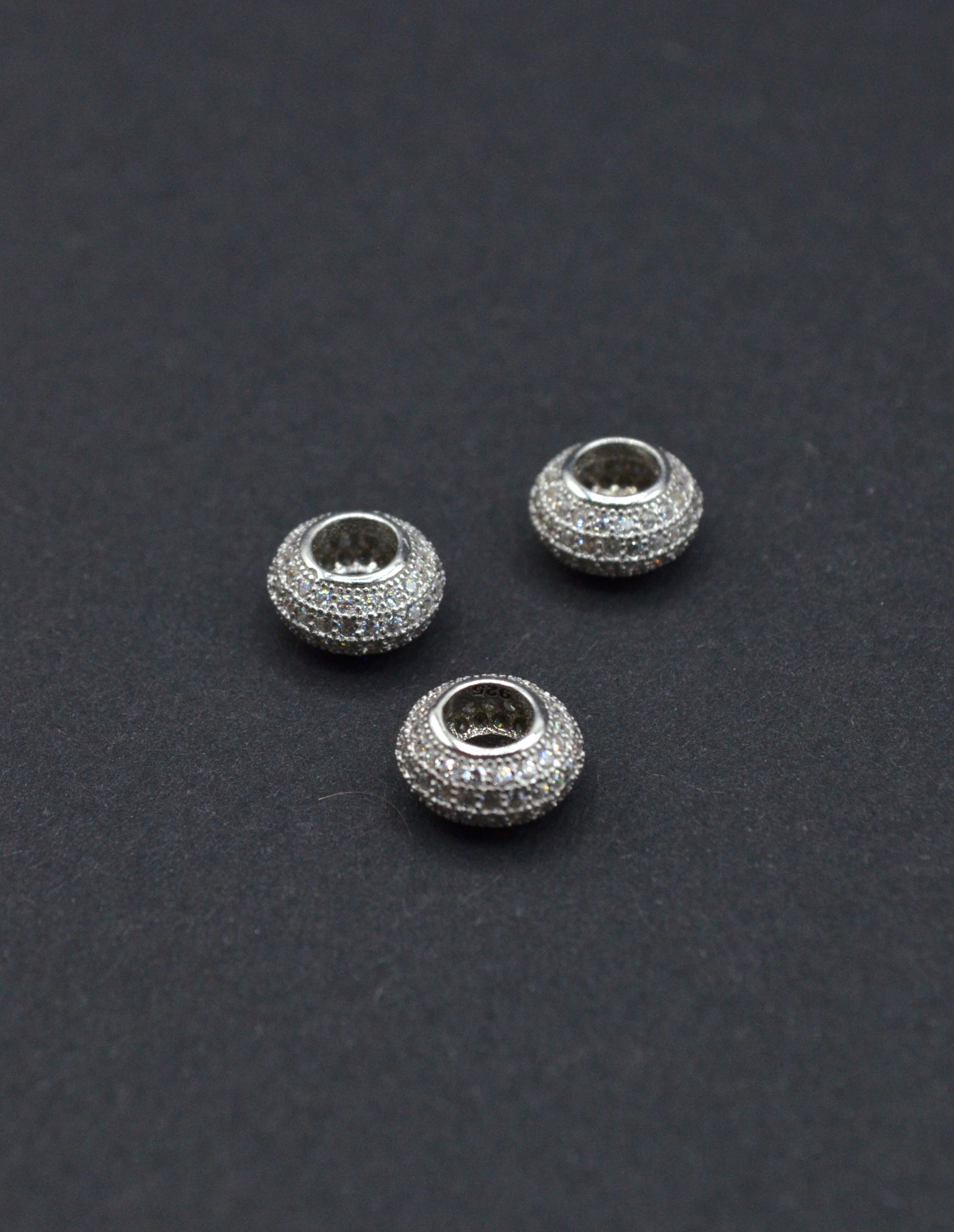 Distantiera Argint 925 Cu Pietre 5x9mm, Pret Pe Bucata