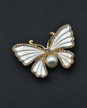 Brosa Fluture Cu Pietre Si Perle 3.50x5cm