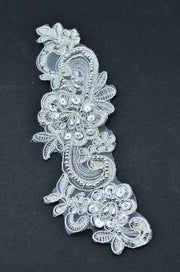 Aplicatie Brodata Cu Perle 6x22cm