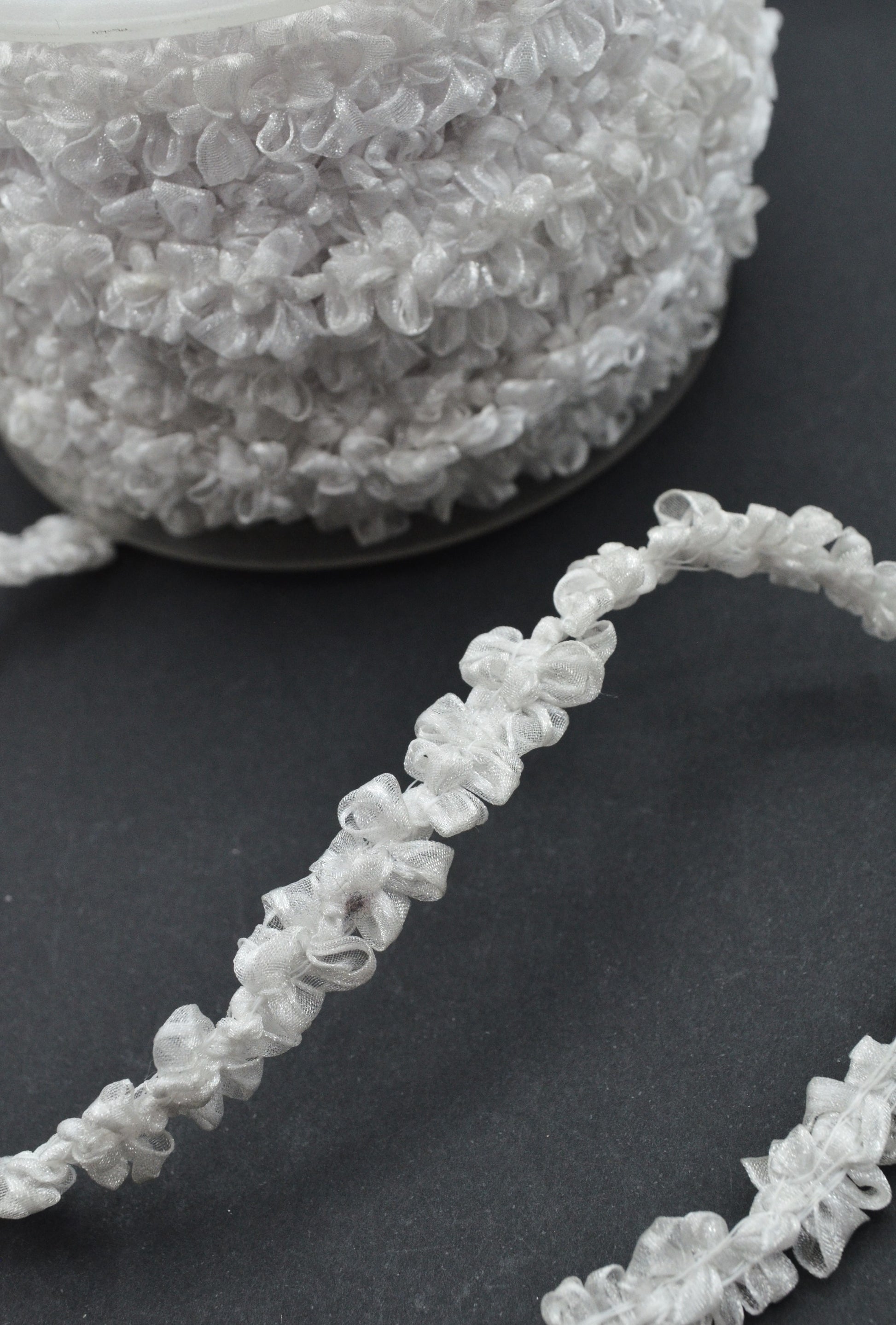 Pasmanterie Organza 10mm, Alb