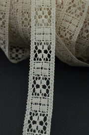 dantela de bumbac, 20mm, Crem
