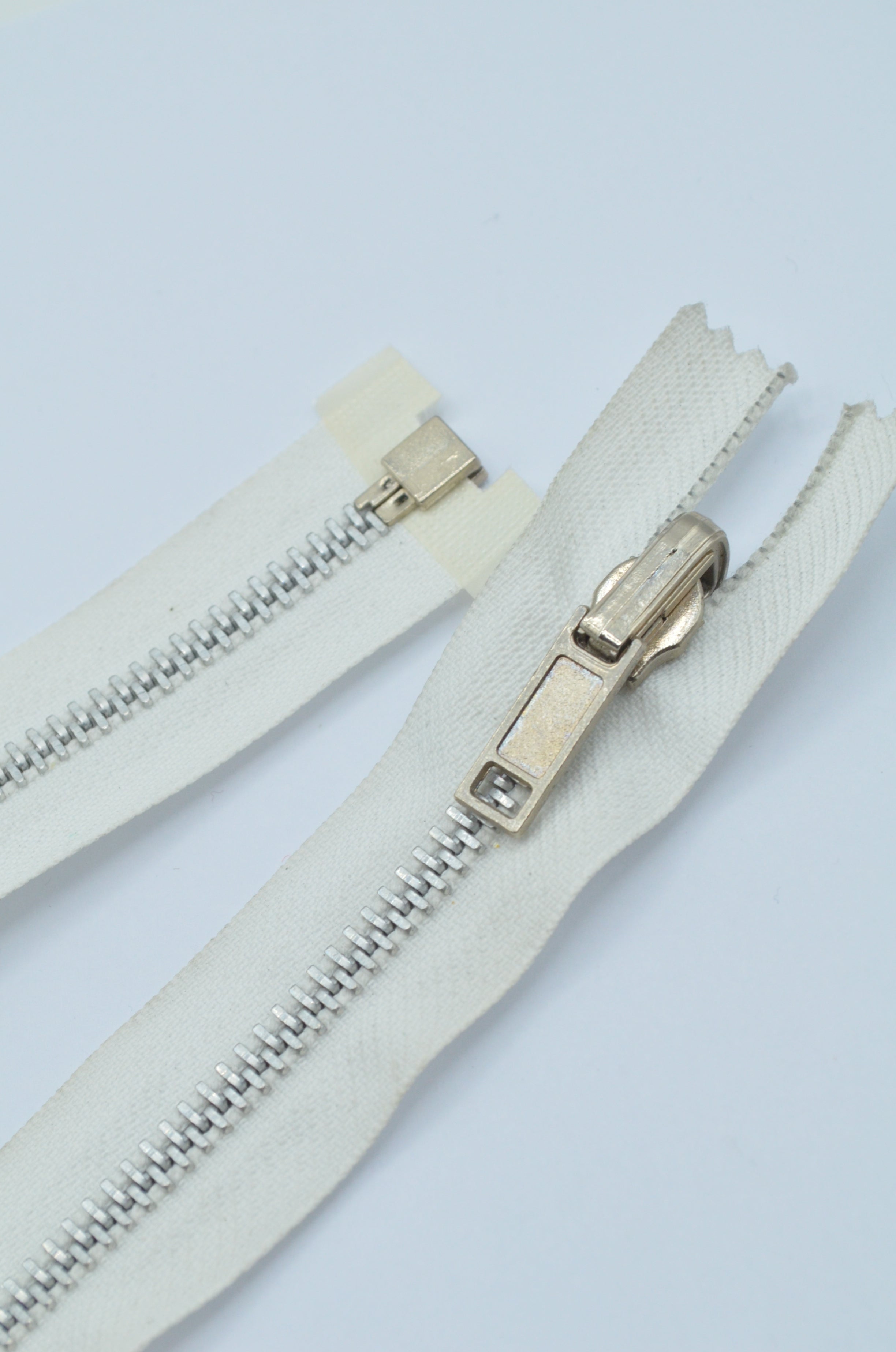 Fermoar Metalic 5mm Detasabil, Cursor Reversibil, 59cm, Alb