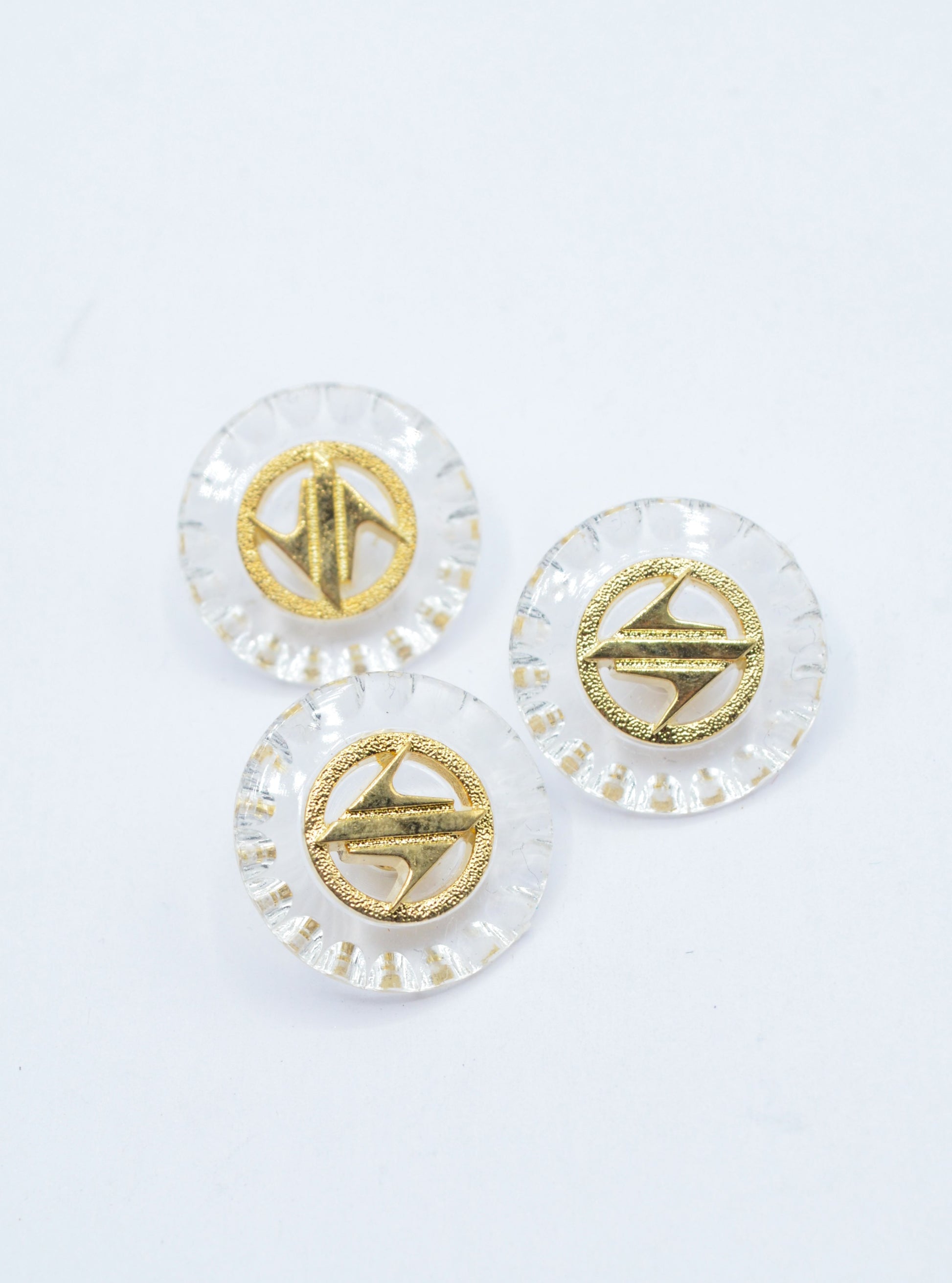 Nasturi De Plastic Transparenti Cu Auriu, 21mm