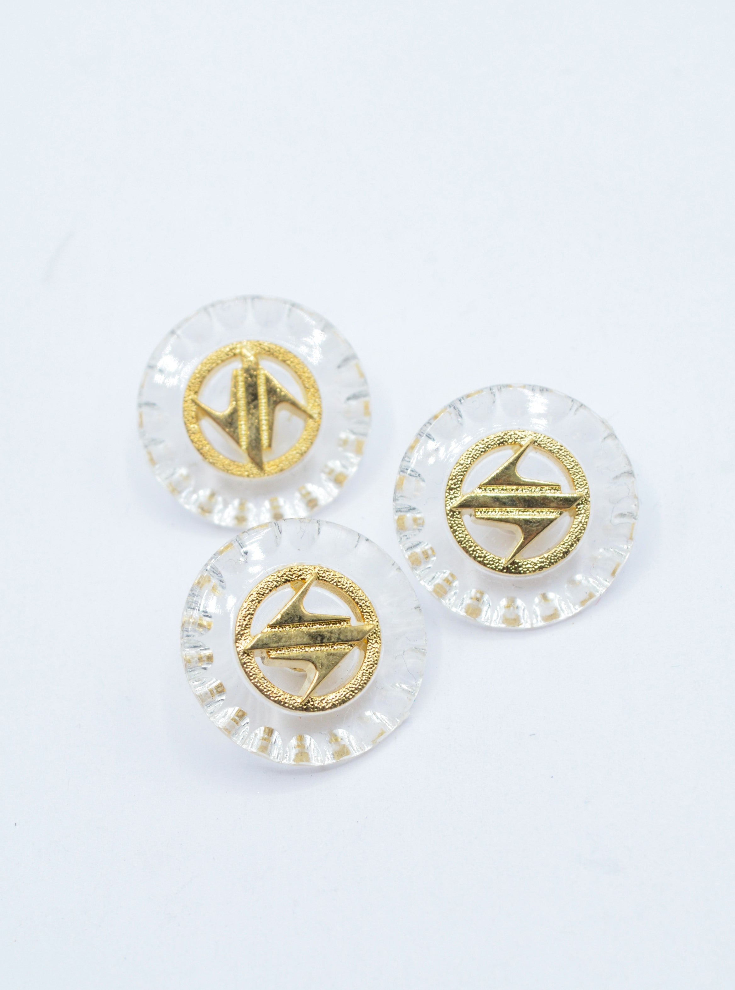 Nasturi De Plastic Transparenti Cu Auriu, 21mm