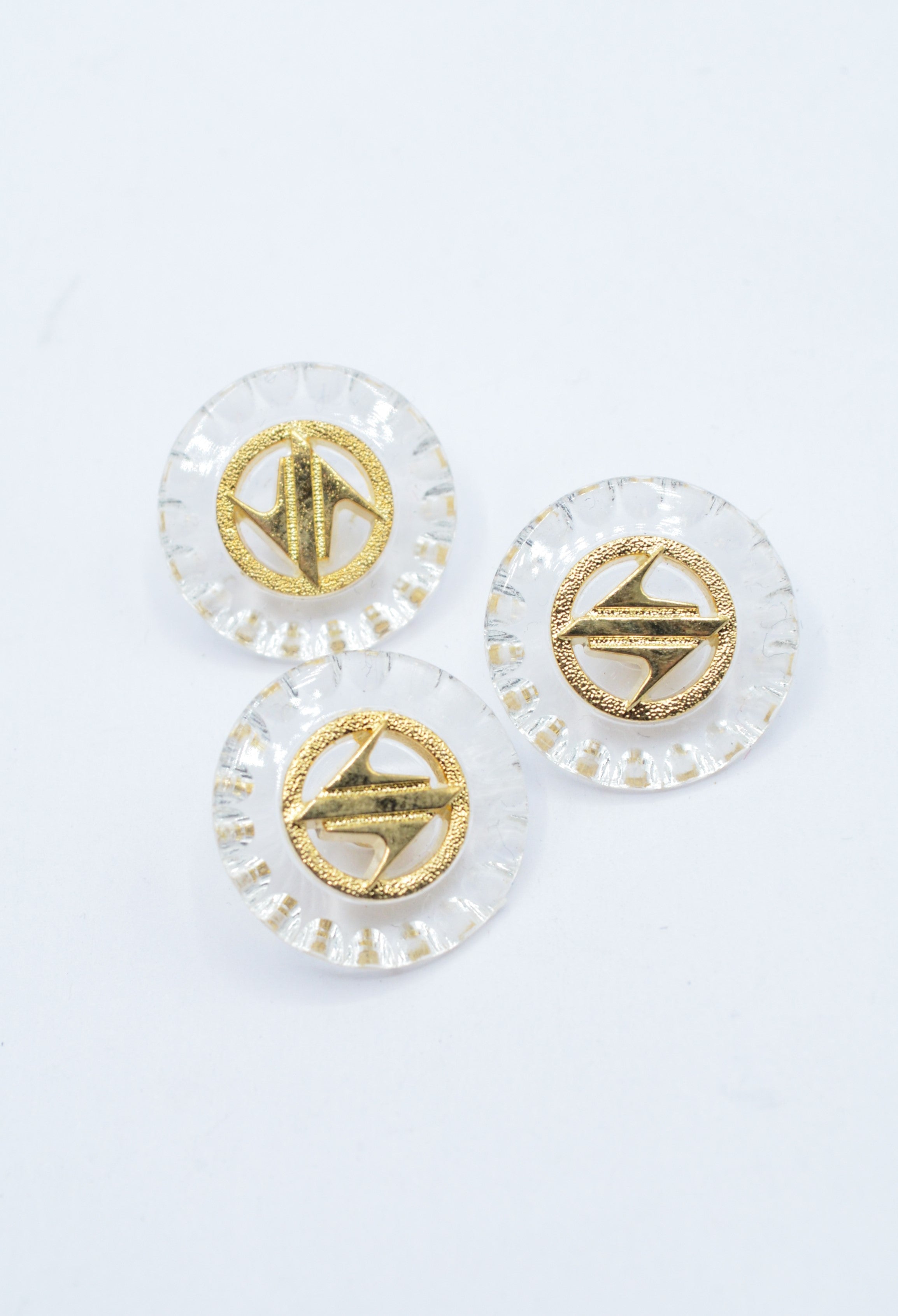 Nasturi De Plastic Transparenti Cu Auriu, 21mm