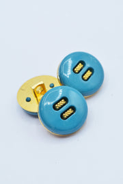 Nasturi De Plastic Turcoaz Cu Auriu, 18mm