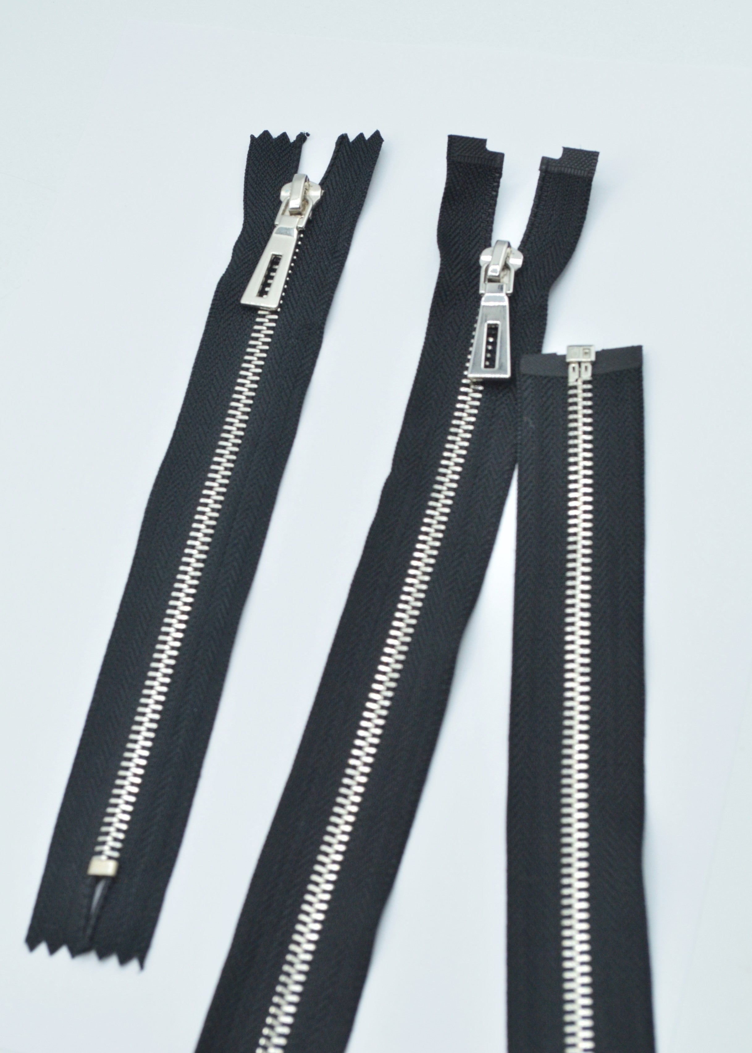 Fermoar Metalic Detasabil 5mm, Negru Cu Argintiu, 20,60,80cm