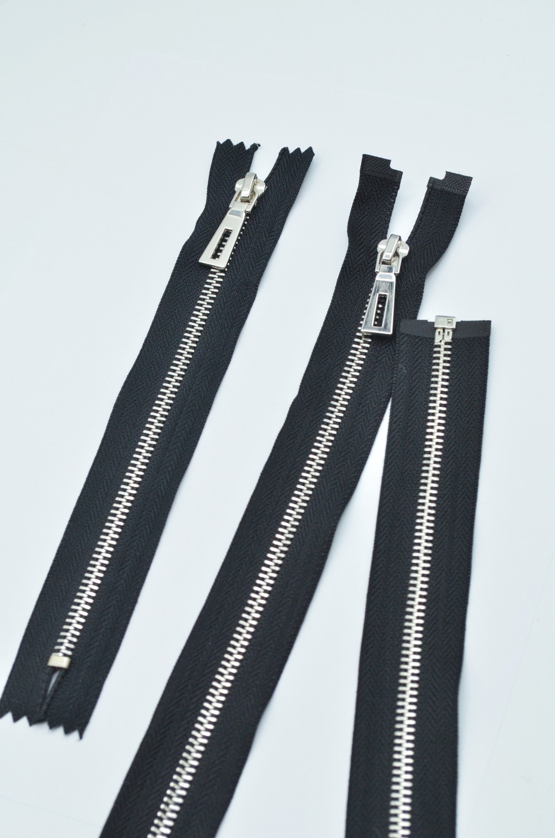 Fermoar Metalic Detasabil 5mm, Negru Cu Argintiu, 20,60,80cm
