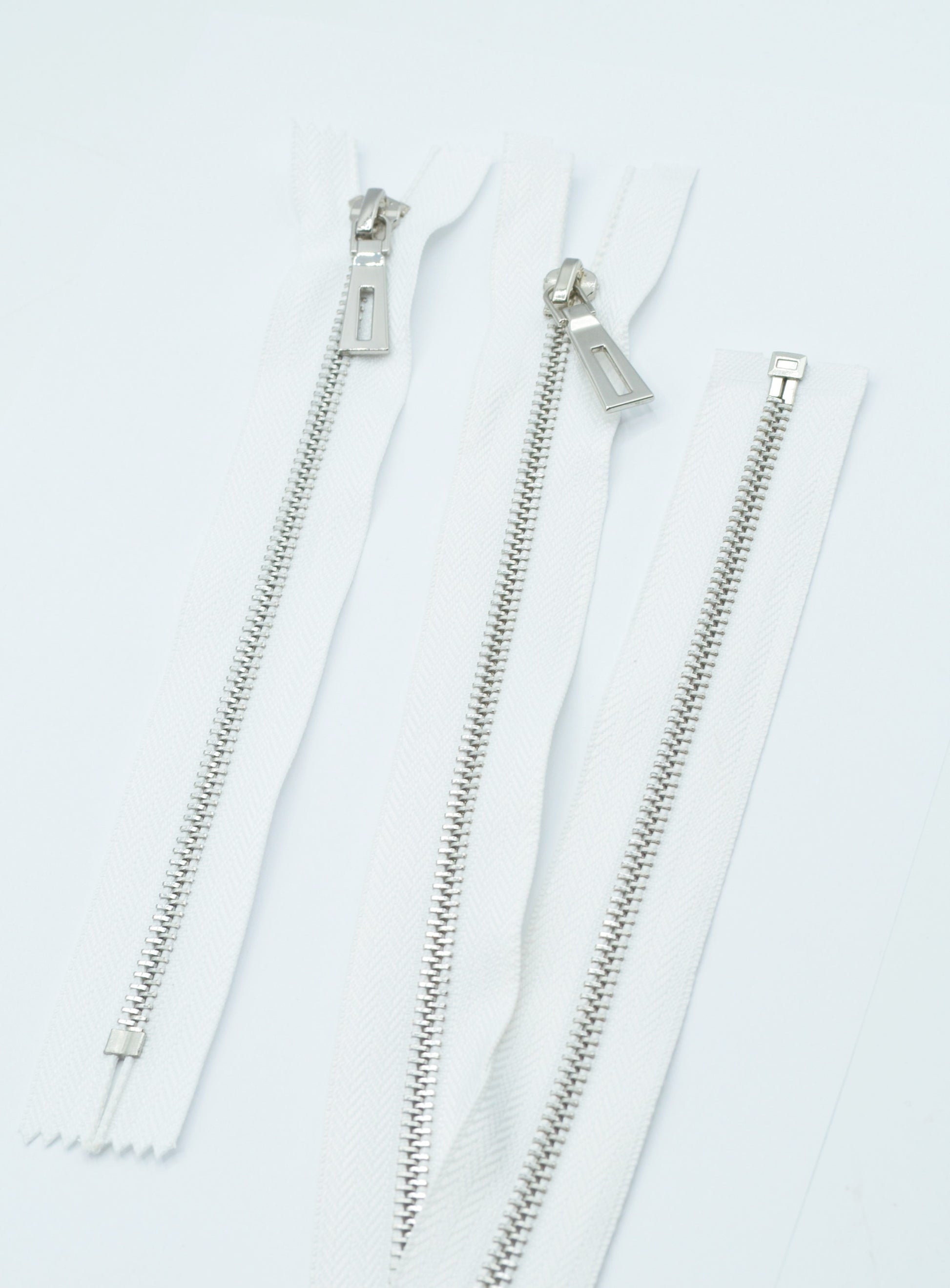 Fermoar Metalic Detasabil 5mm, 20,60,80cm, Alb