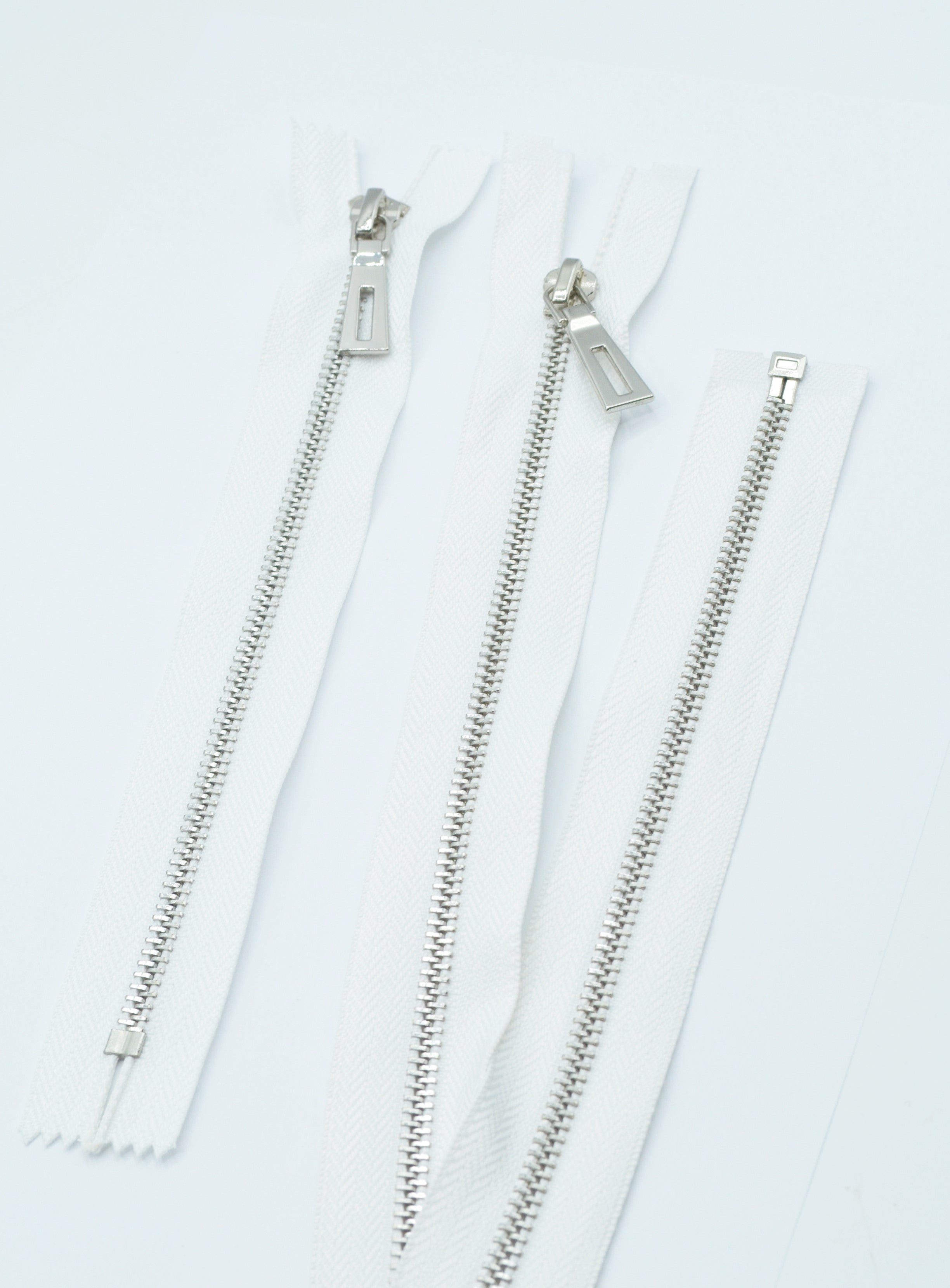 Fermoar Metalic Detasabil 5mm, 20,60,80cm, Alb