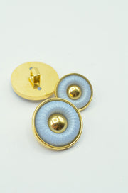 Nasturi De Plastic Bleu Cu Auriu 18mm
