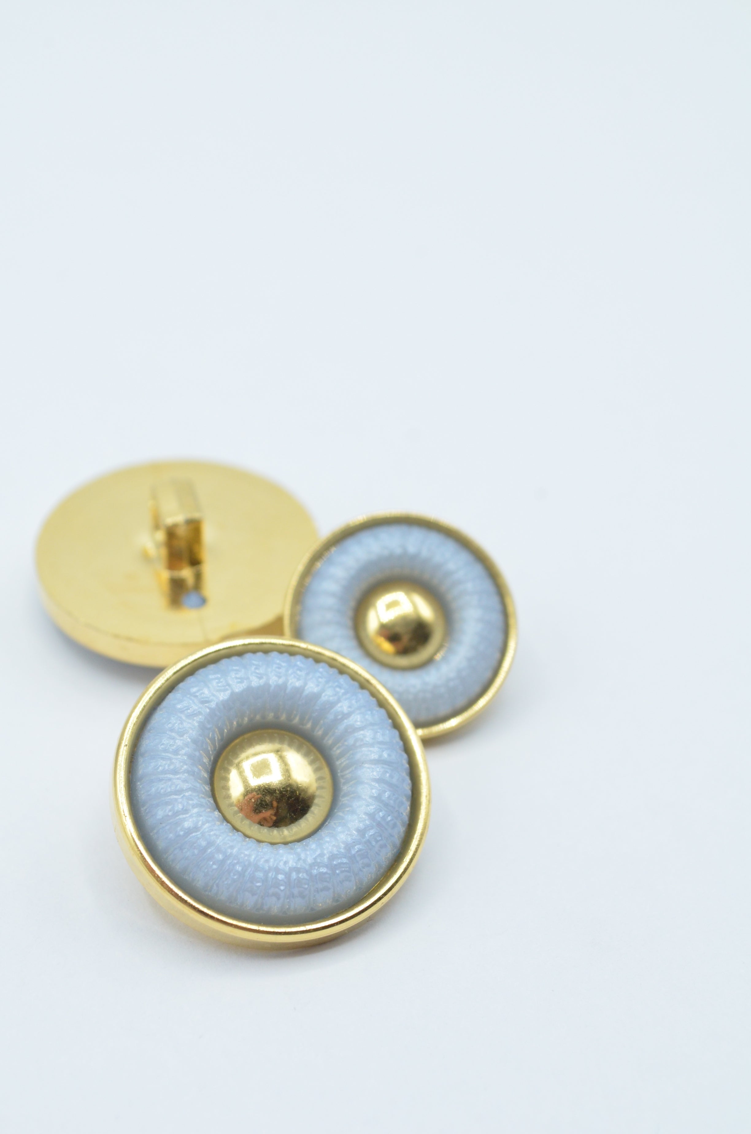 Nasturi De Plastic Bleu Cu Auriu 18mm