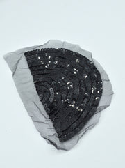 Aplicatie Cu Paiete Pe Tull Negru, 18x9cm