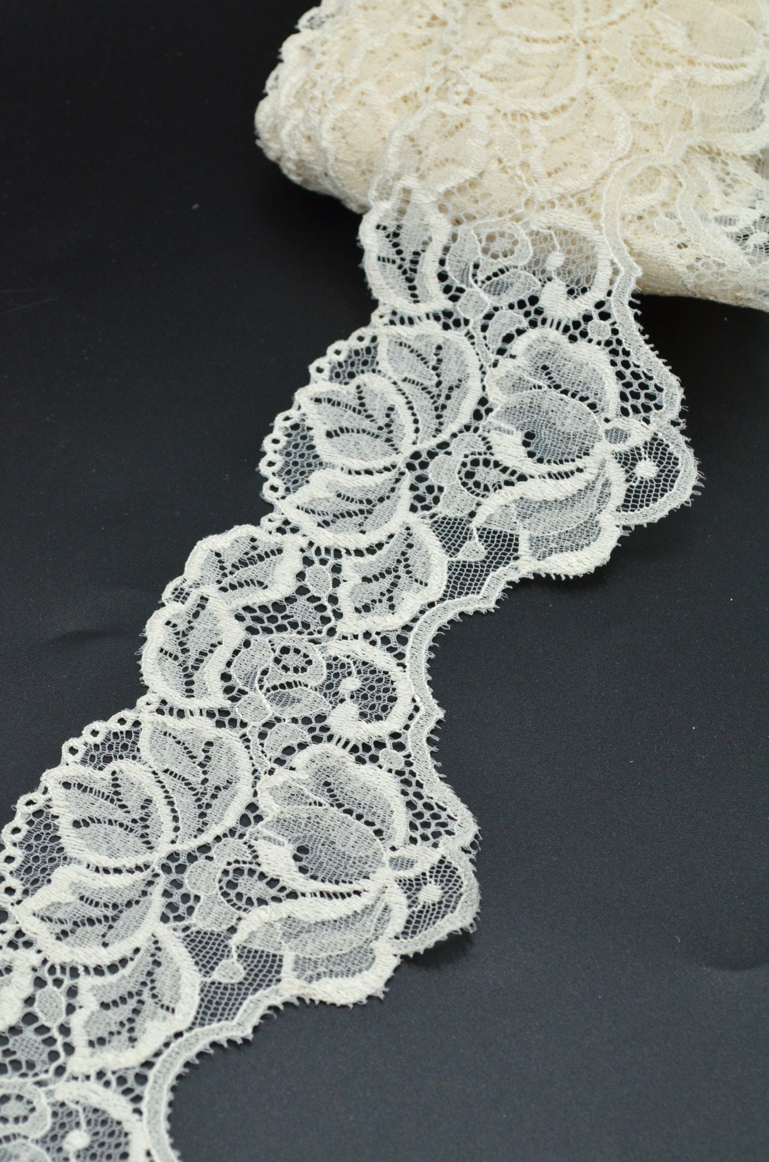 Dantela Elastica 8cm, Crem