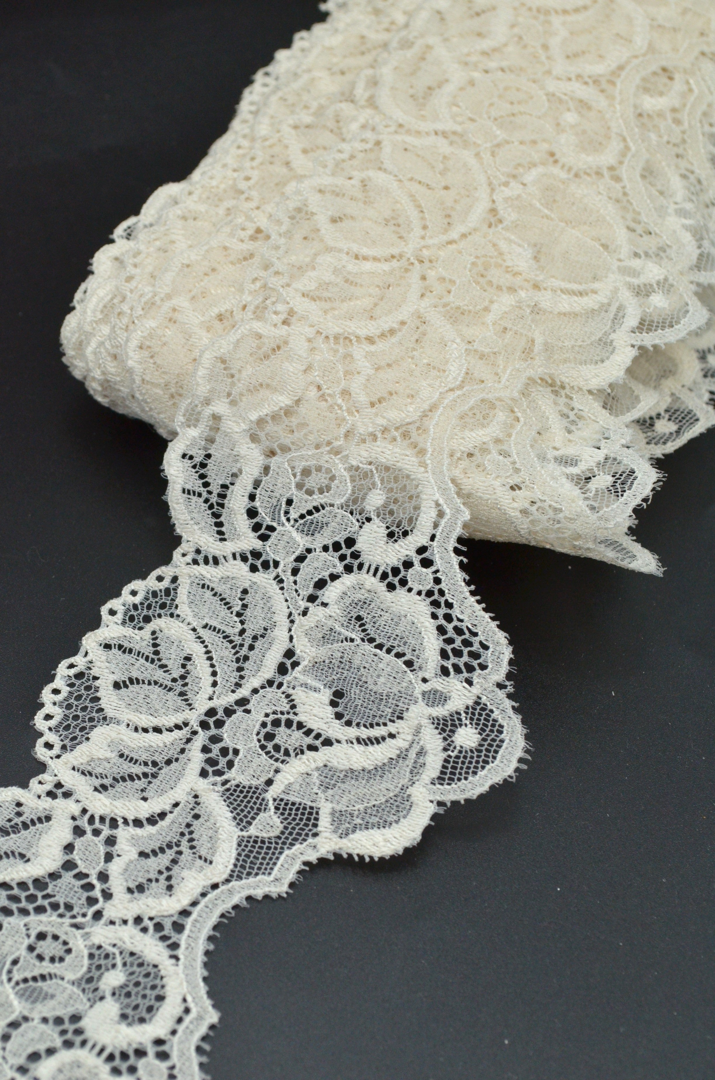 Dantela Elastica 8cm, Crem