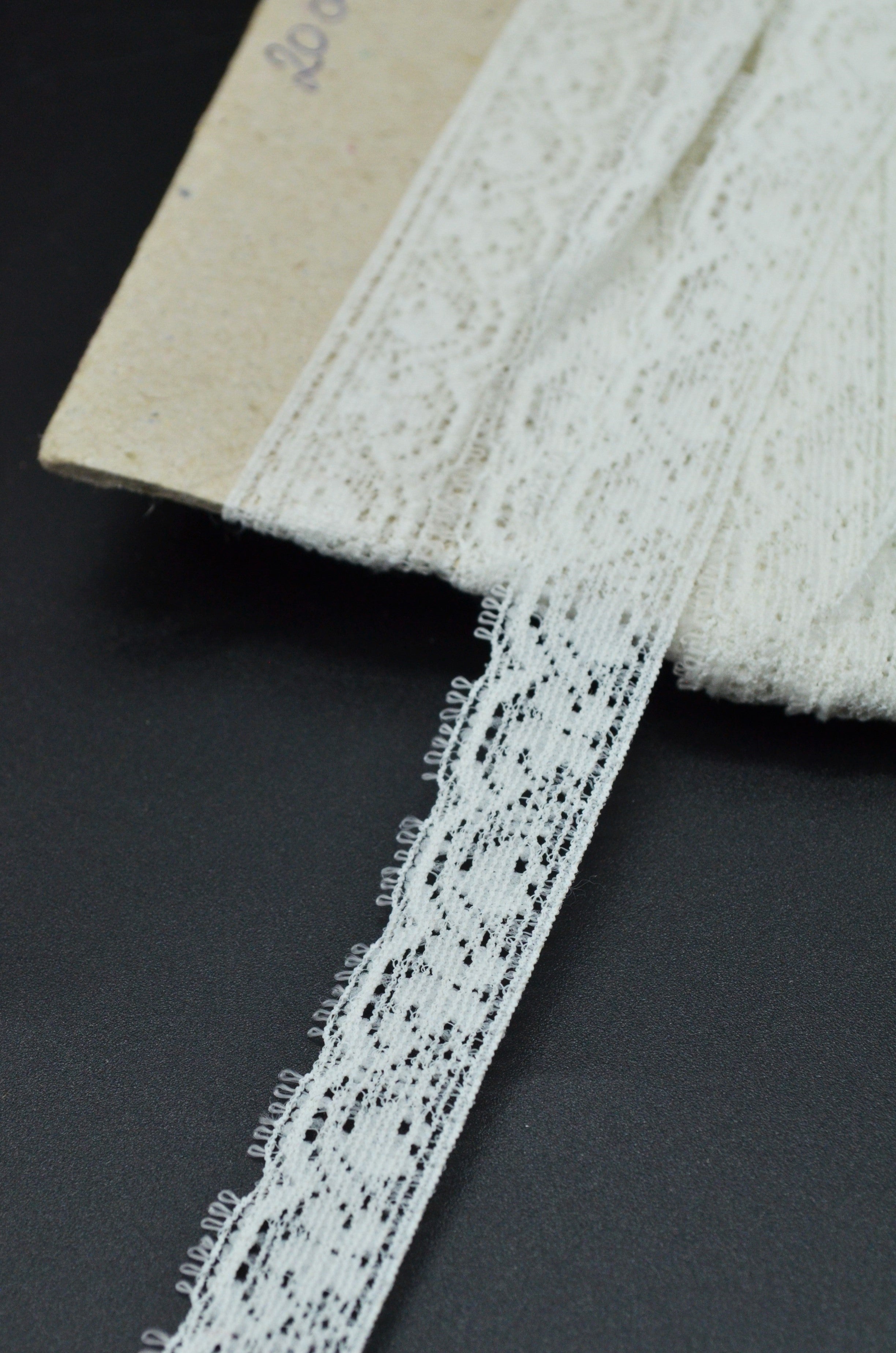 Dantela Elastica 1.50cm, Alb