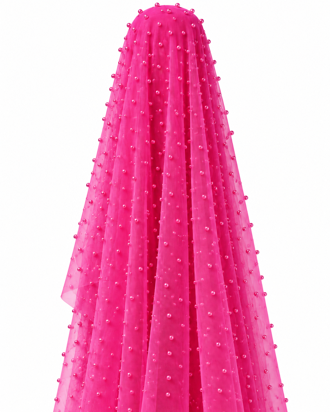 Tull Elastic Cu Perle - Fucsia