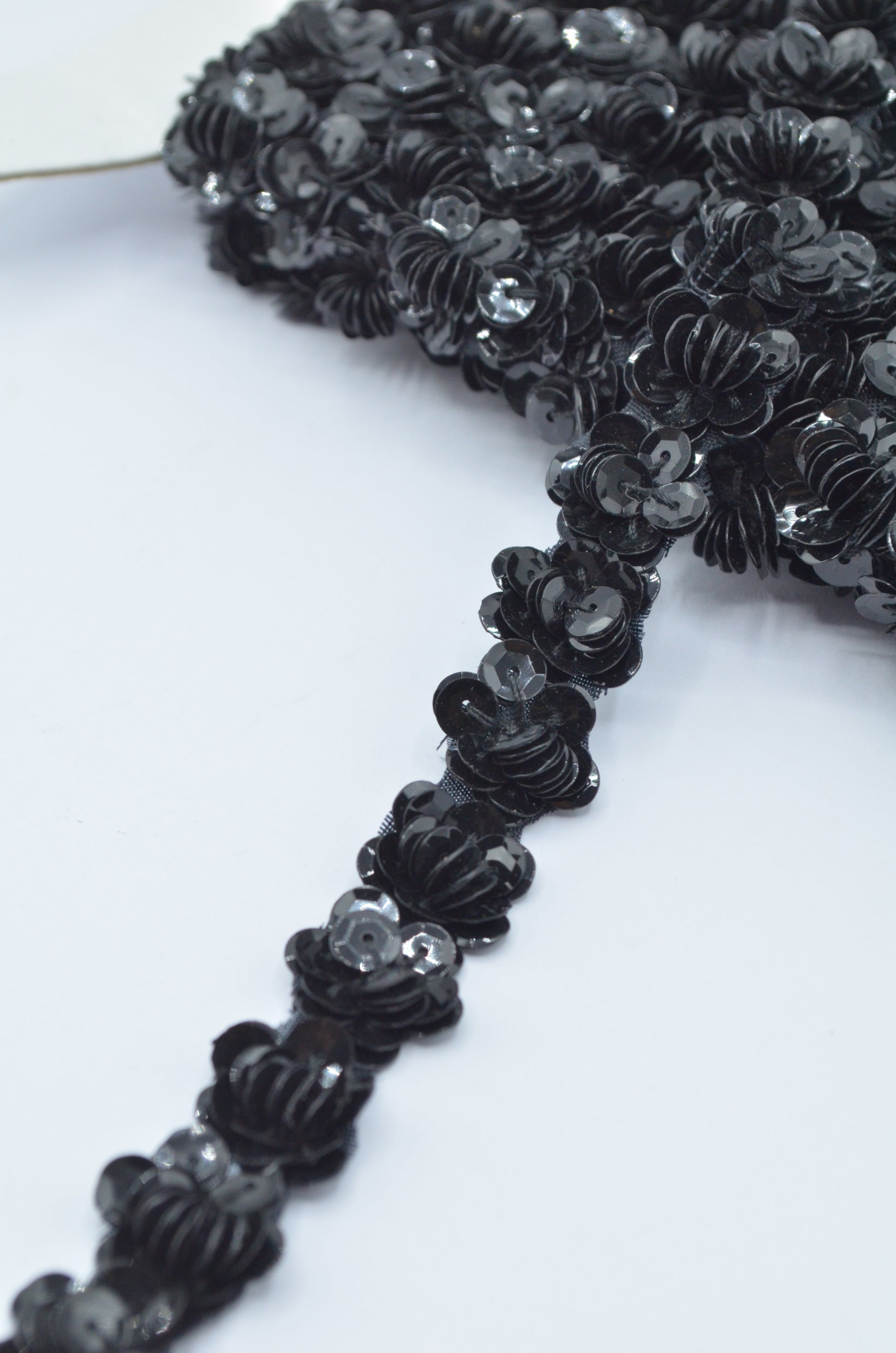 Pasmanterie Cu Paiete, 12mm, Negru