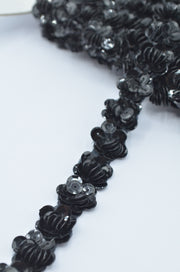Pasmanterie Cu Paiete, 12mm, Negru