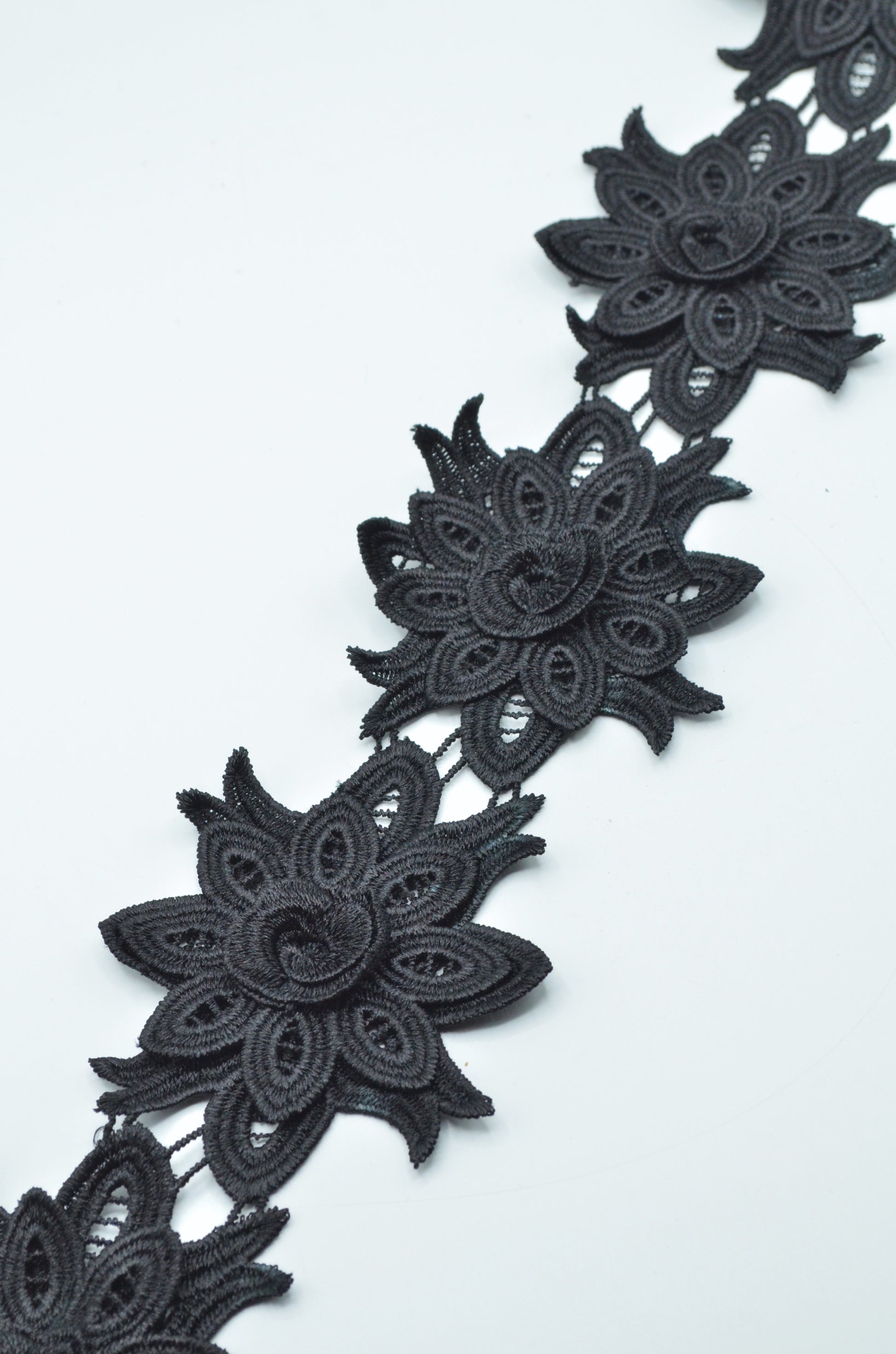 Pasmanterie Flori 10cm, Negru