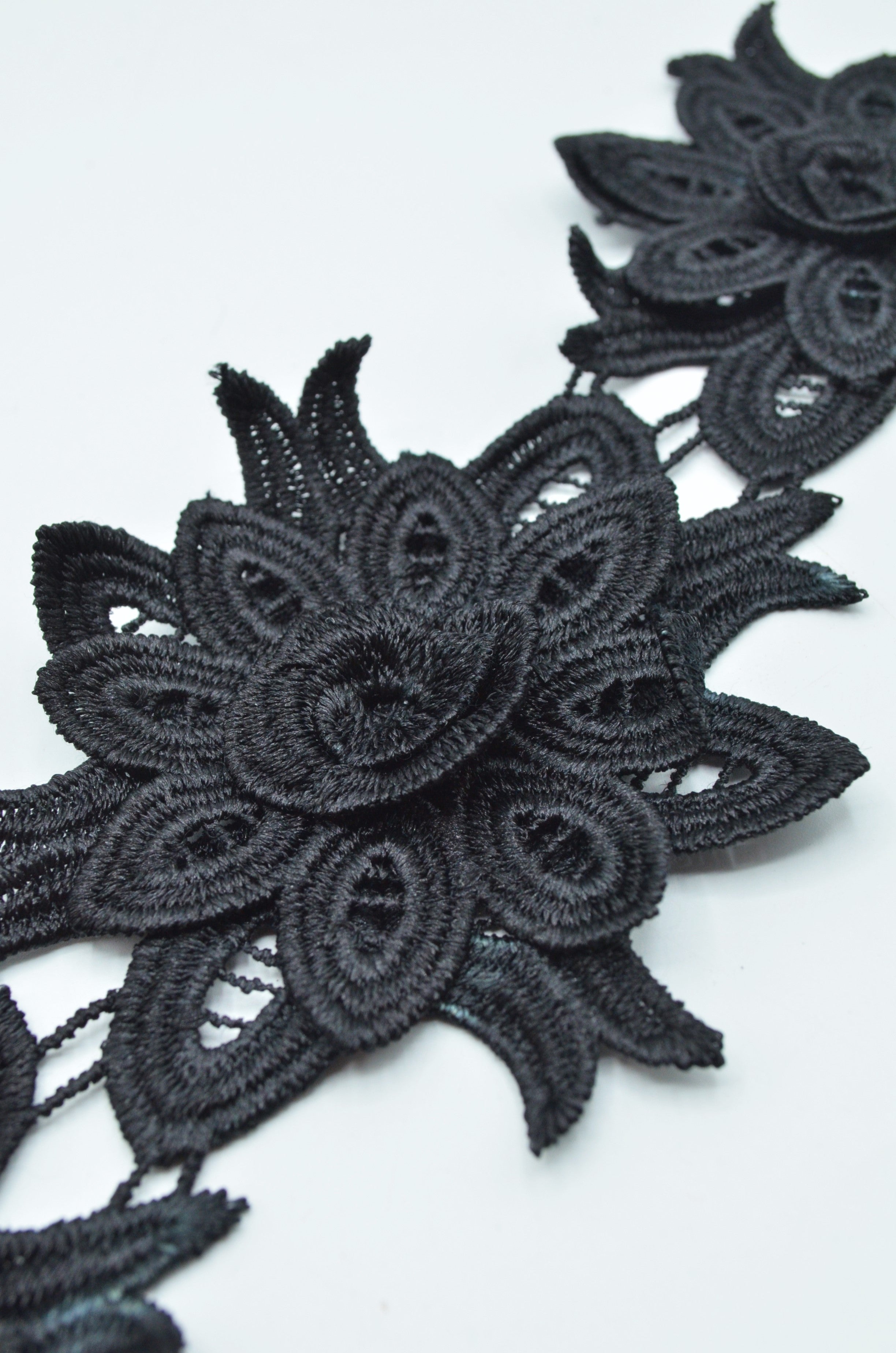 Pasmanterie Flori 10cm, Negru