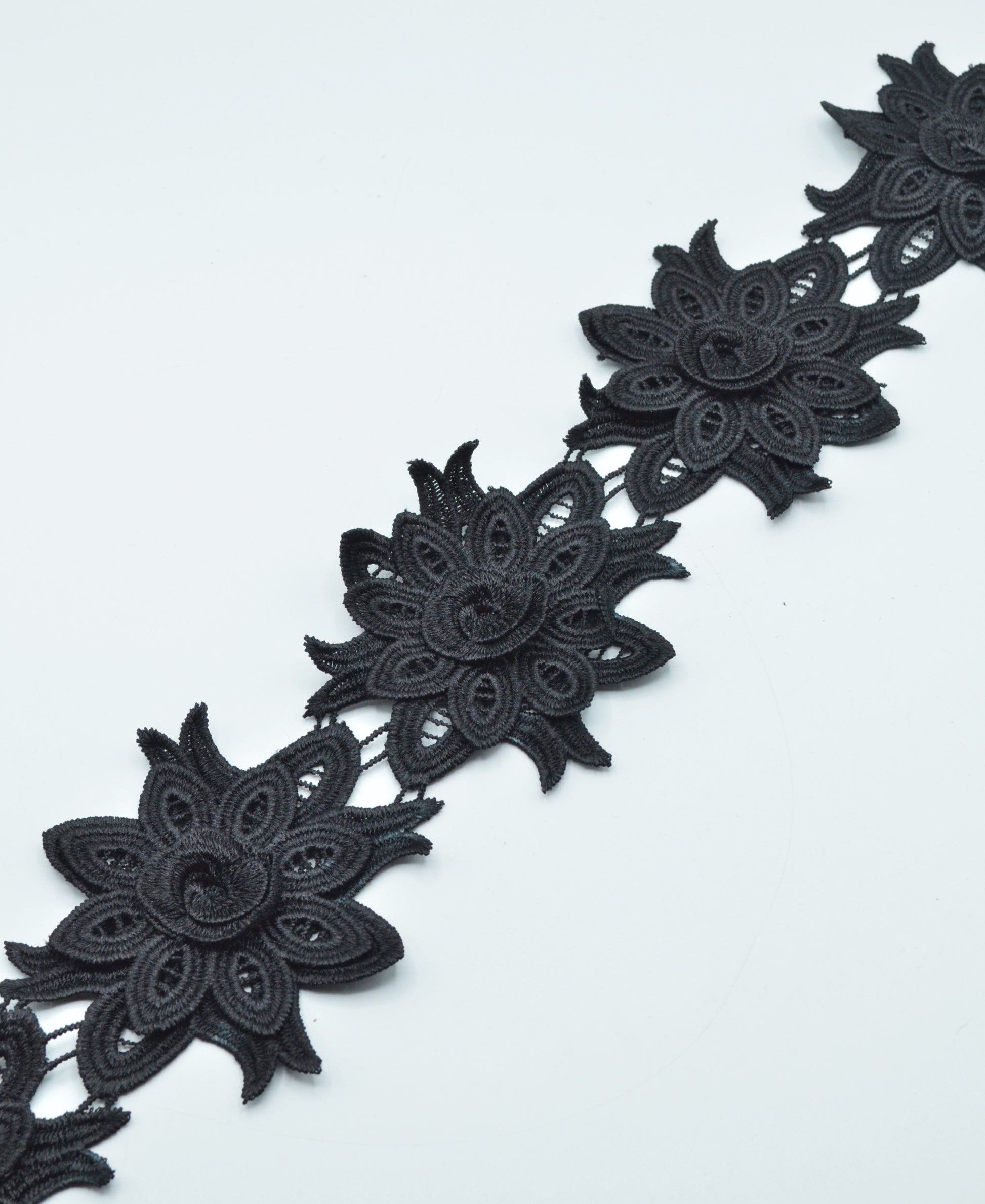 Pasmanterie Flori 10cm, Negru