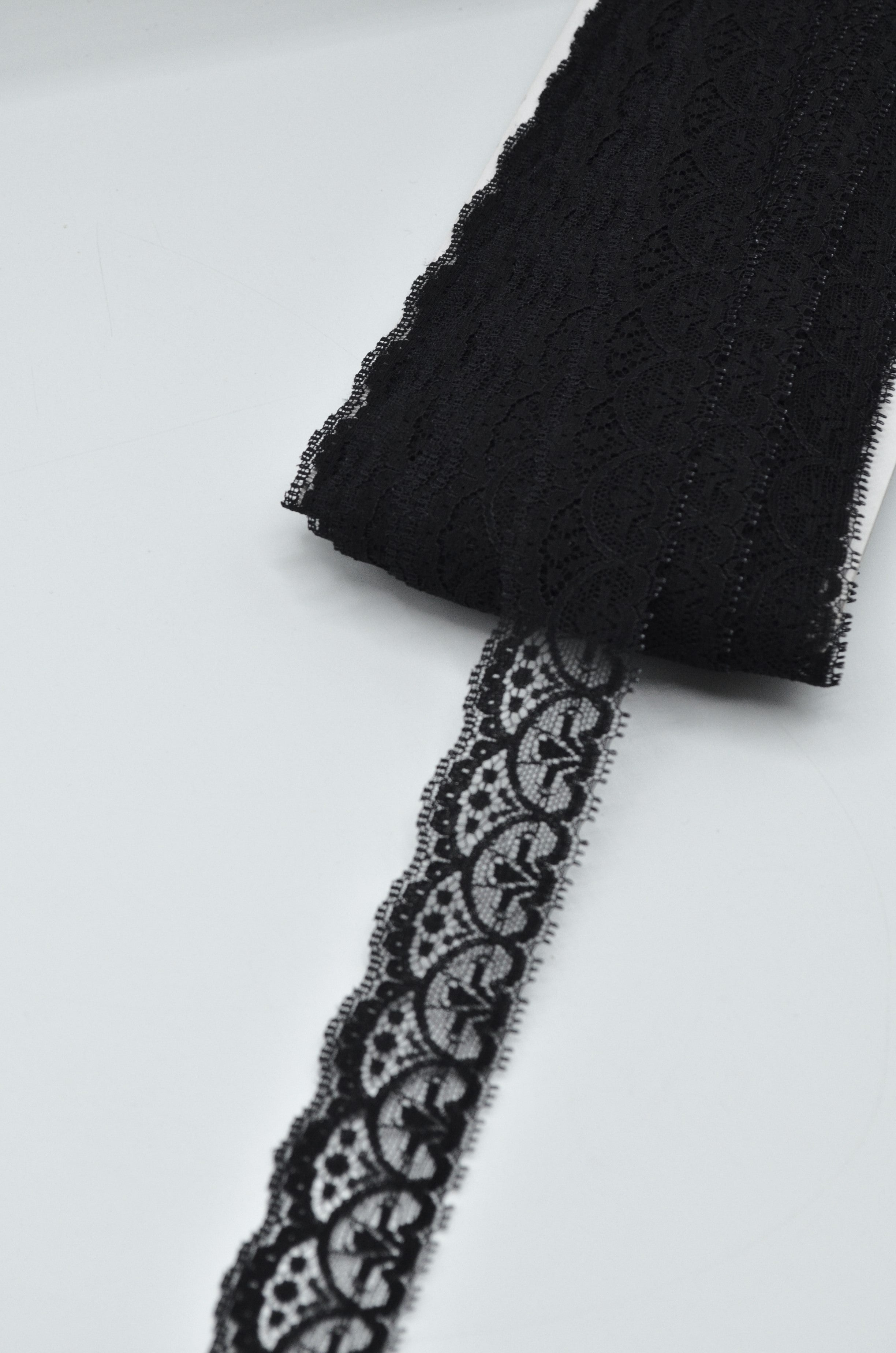 Dantela 3cm, Negru