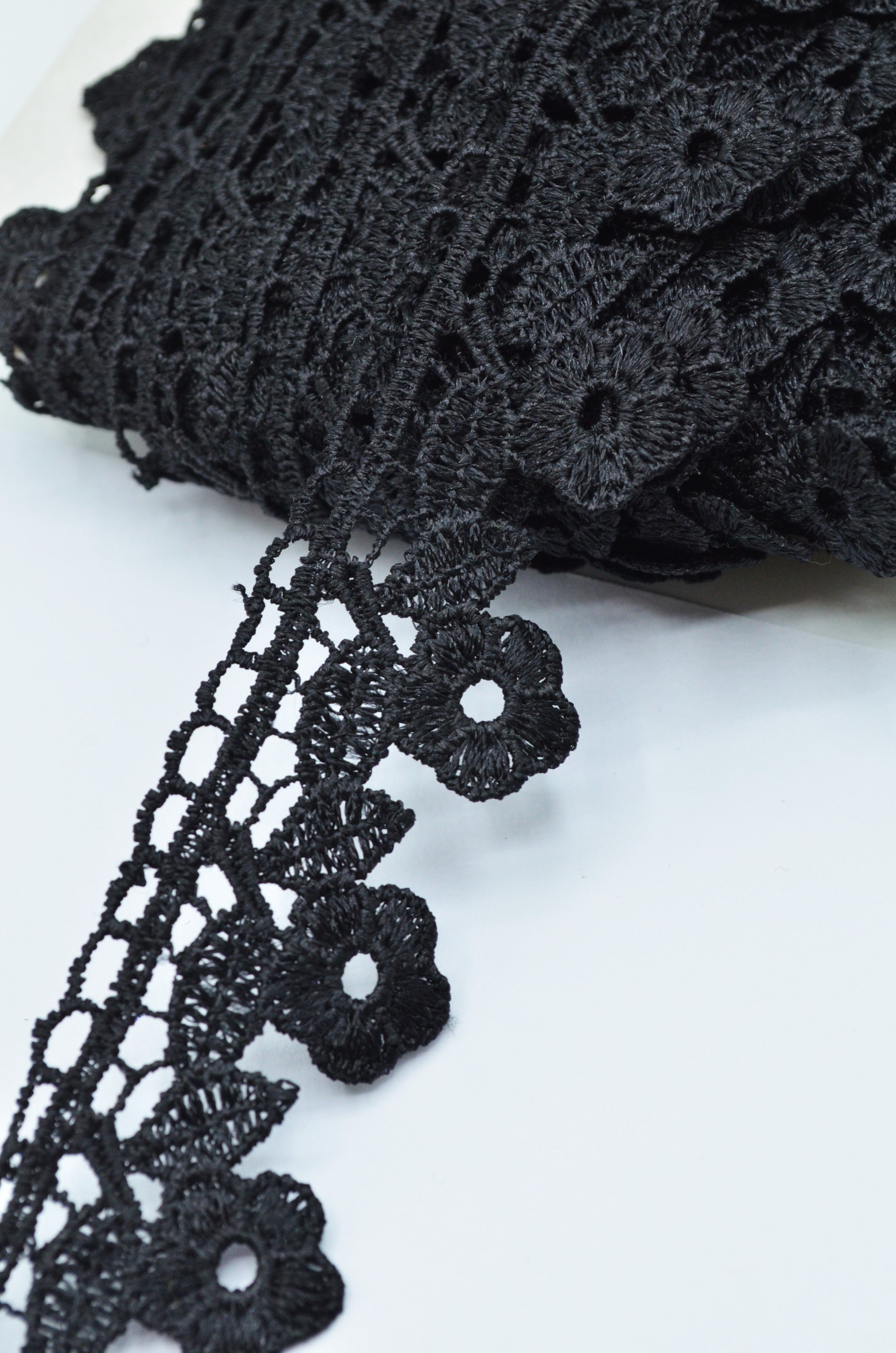 Dantela 3cm, Negru