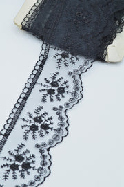 Dantela 6cm, Negru