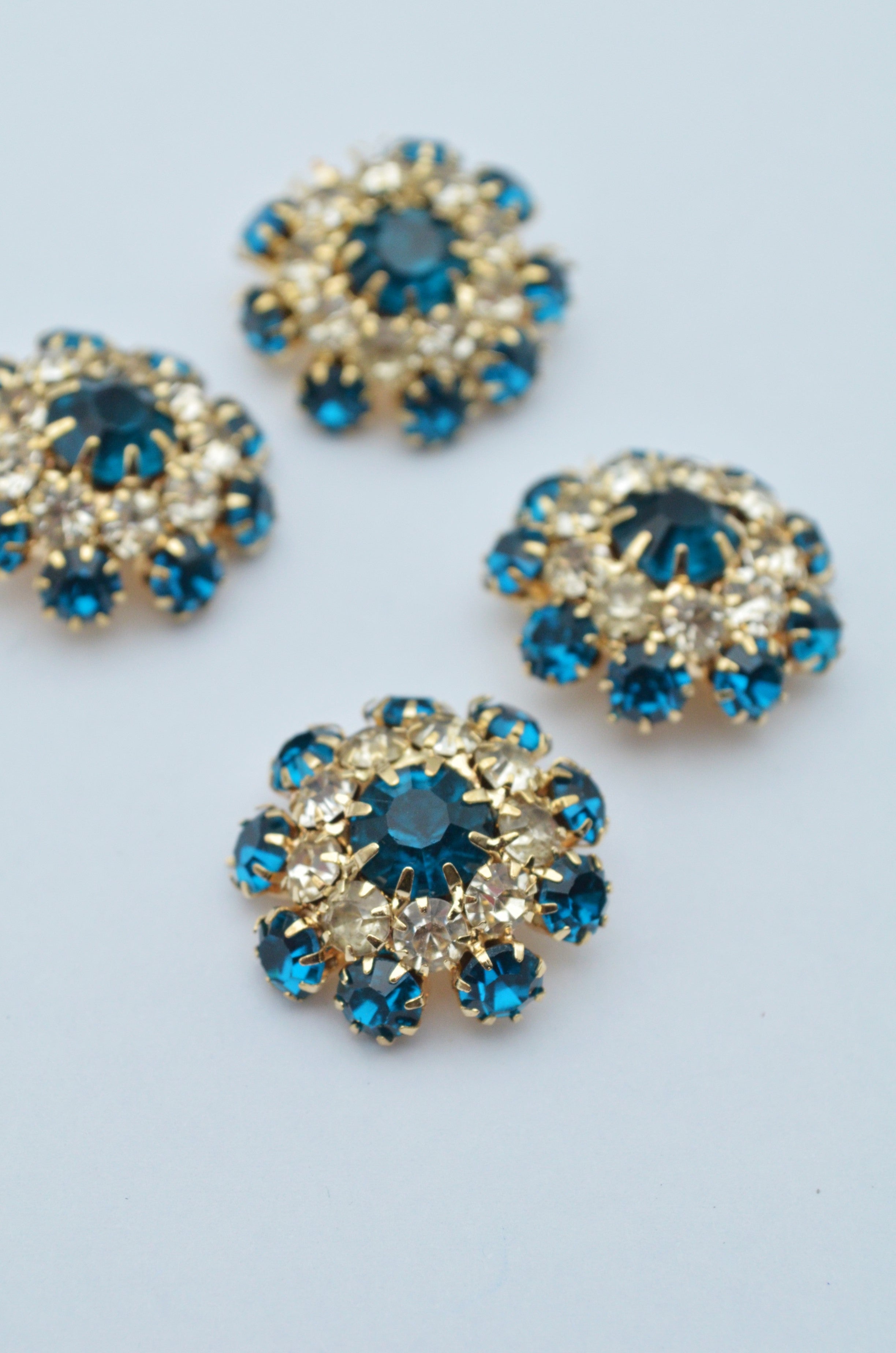 Nasturi Metalici Cu Pietre, 21mm, Turcoaz