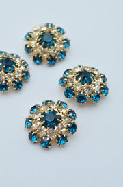 Nasturi Metalici Cu Pietre, 21mm, Turcoaz