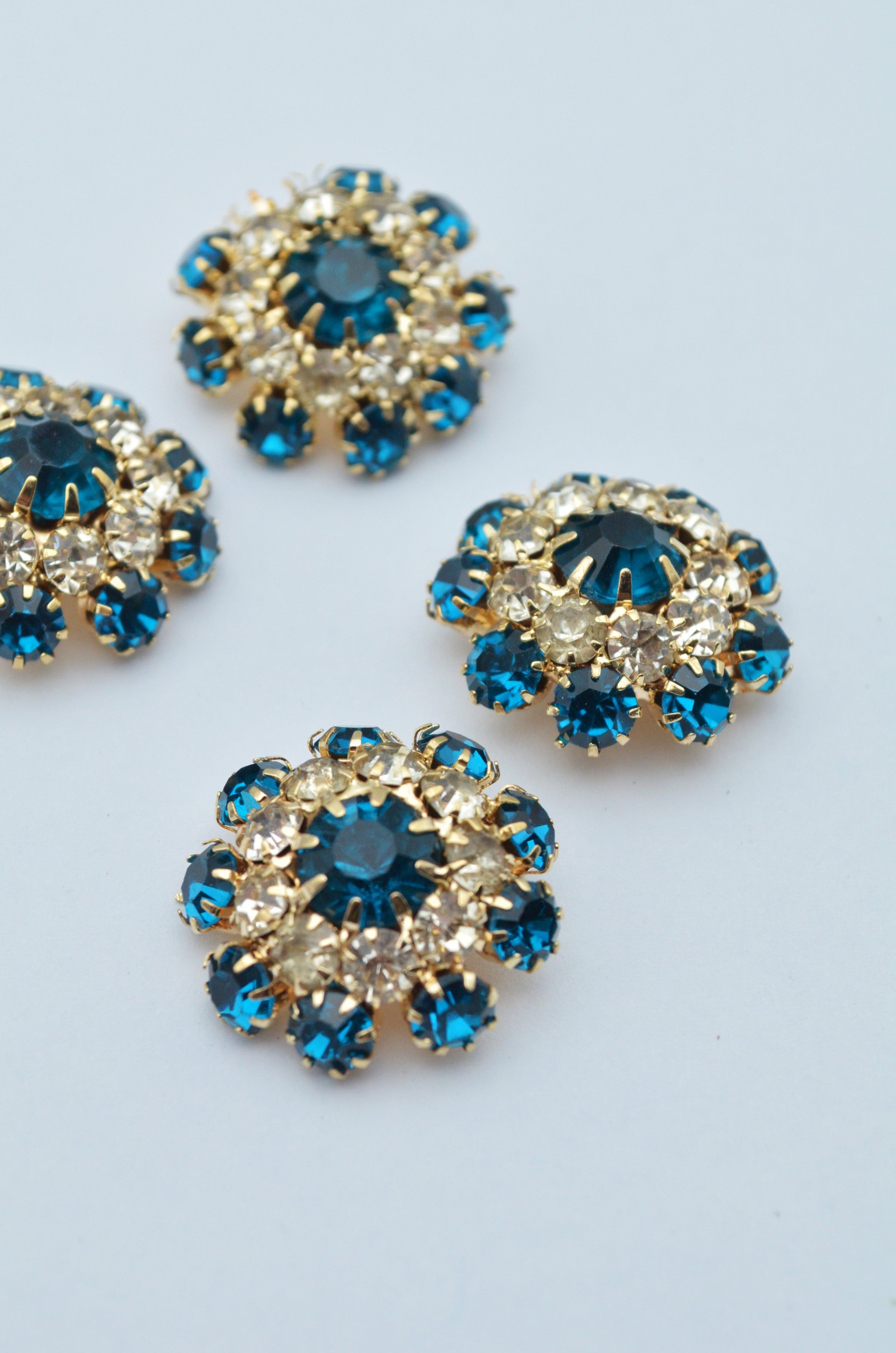 Nasturi Metalici Cu Pietre, 21mm, Turcoaz
