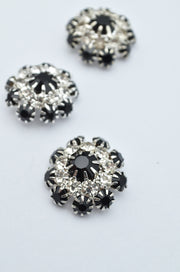 Nasturi Metalici Cu Pietre, 21mm, Negru