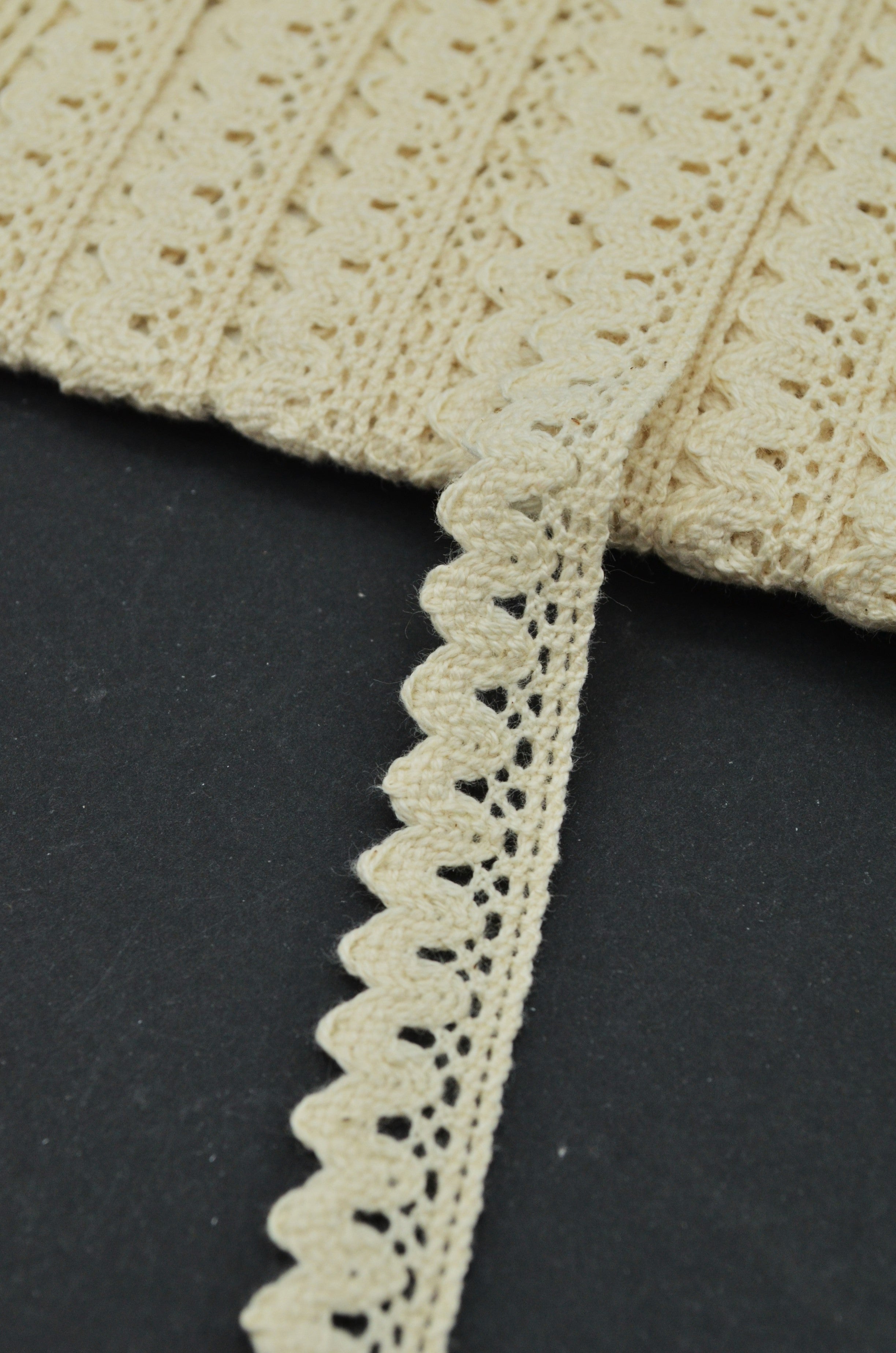 Dantela De Bumbac 13mm, Bej