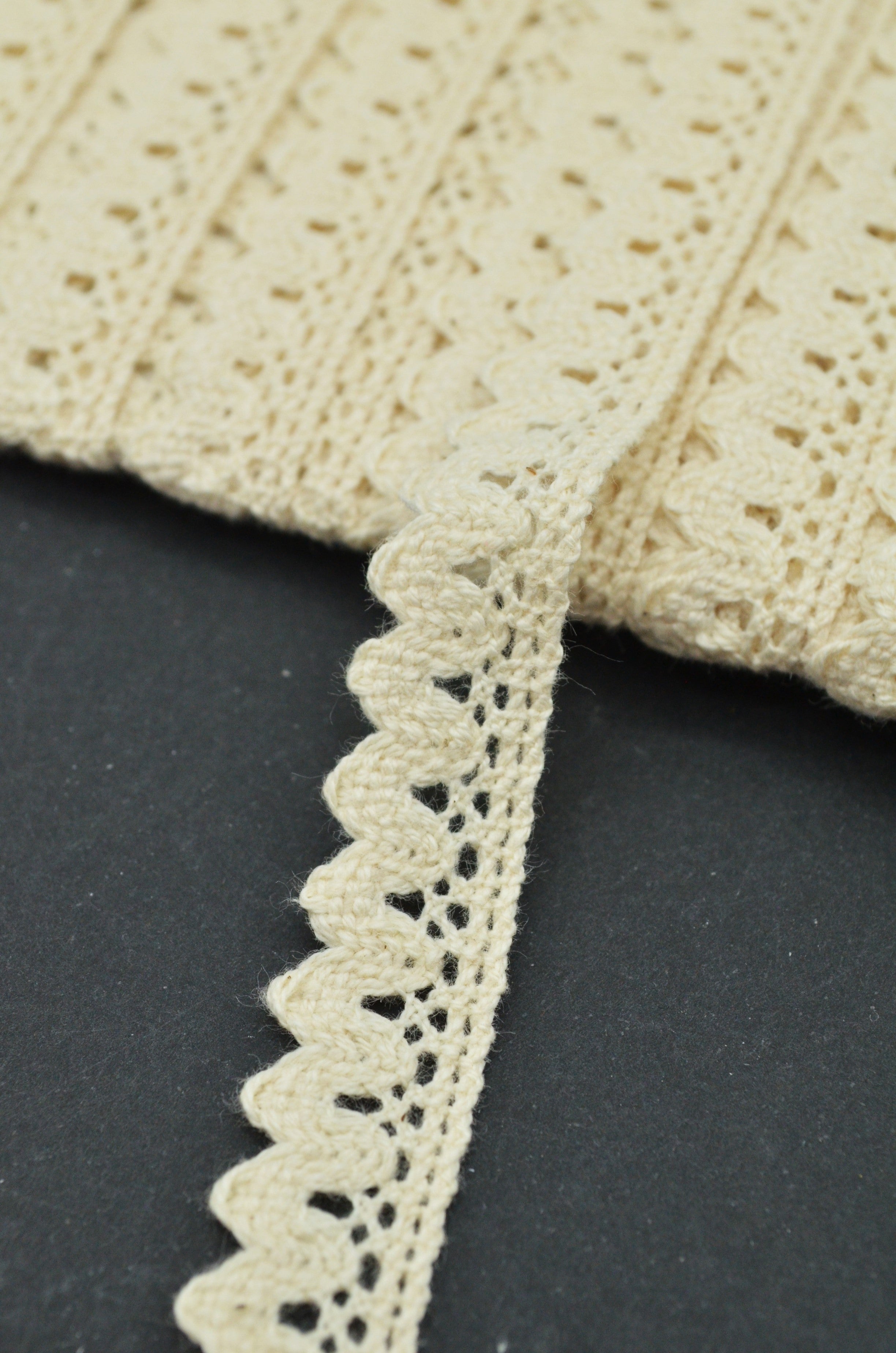 Dantela De Bumbac 13mm, Bej