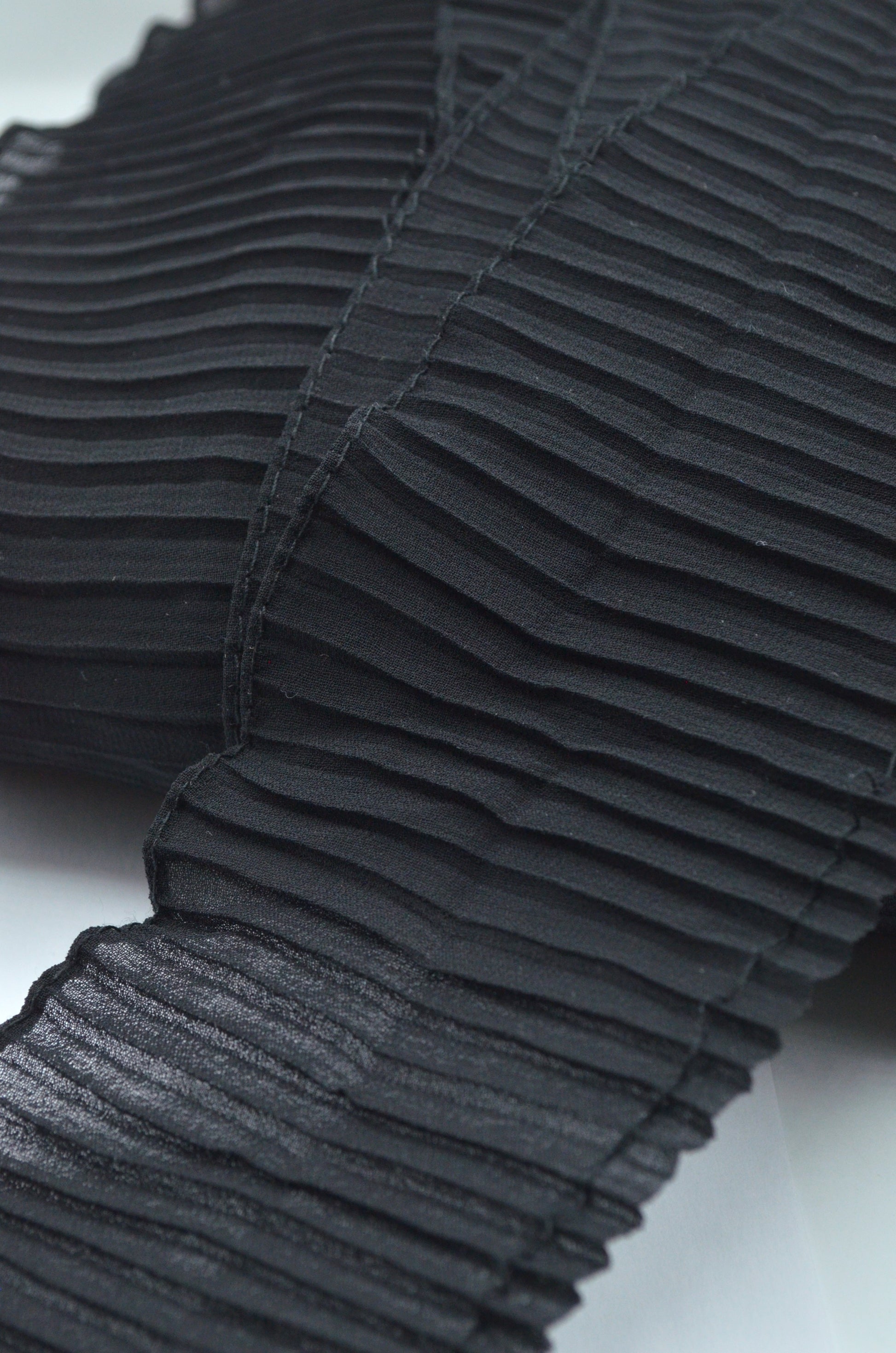 Volan Din Voal Plisat 7cm, Negru