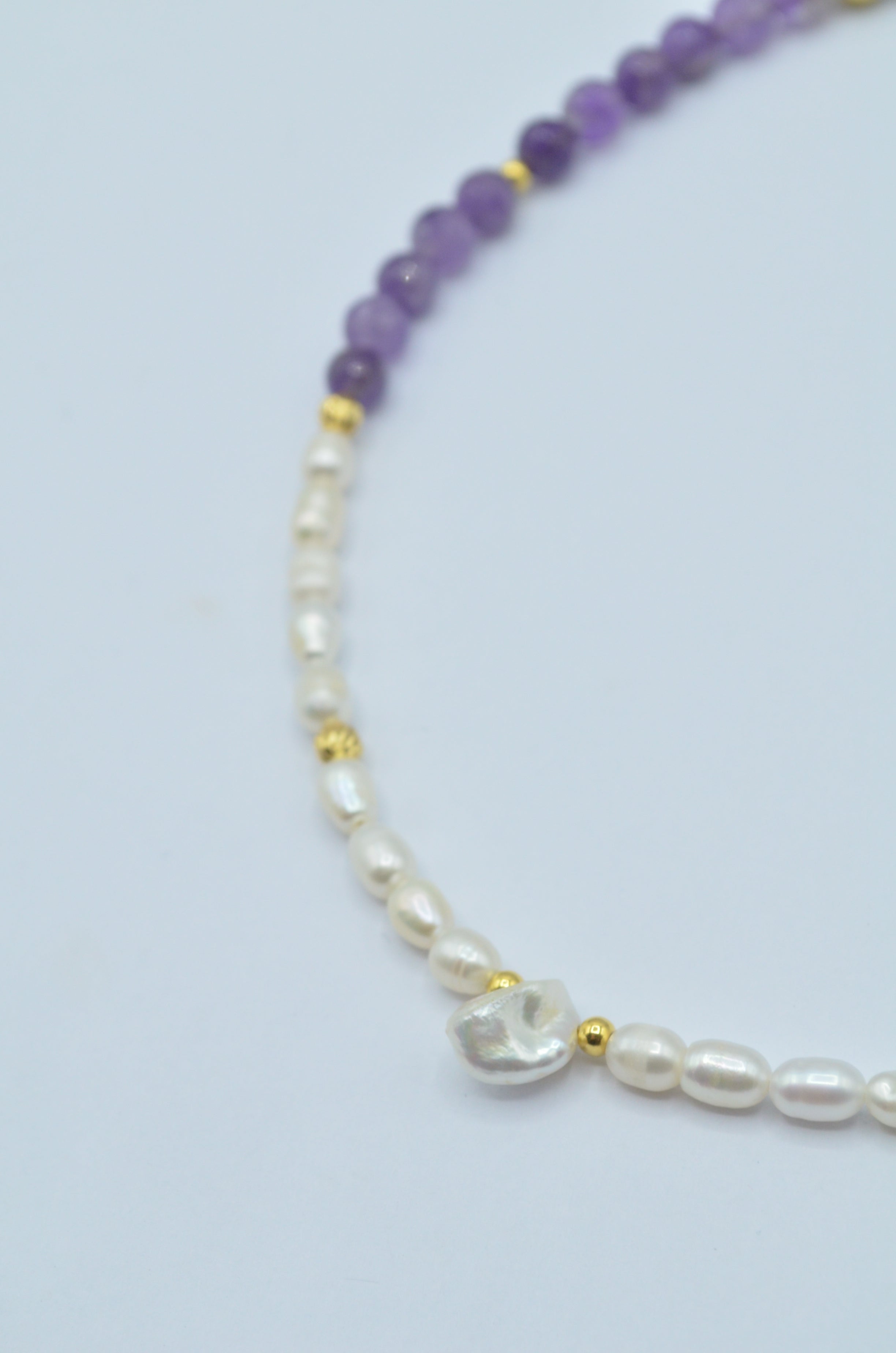 Colier din Ametist, Perle Si Argint