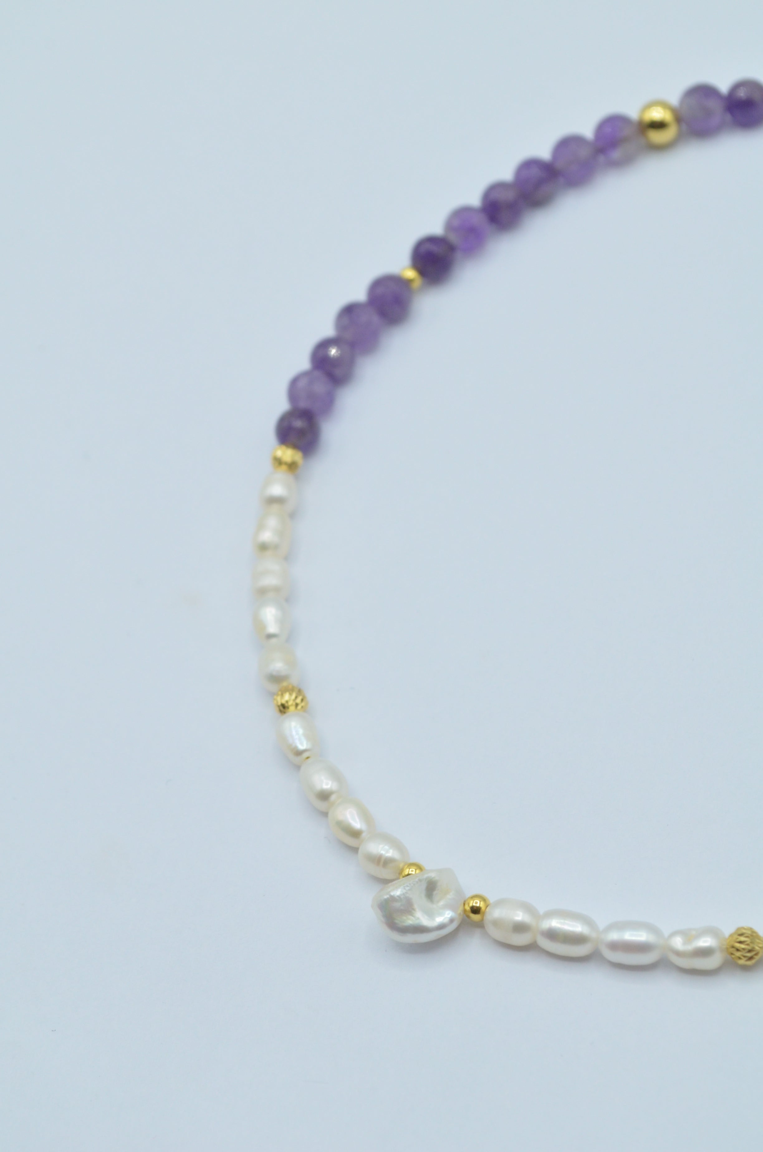 Colier din Ametist, Perle Si Argint