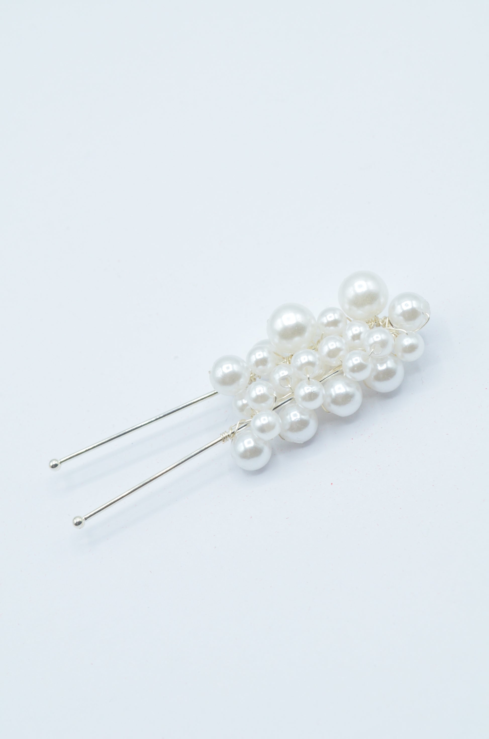 Ac De Par Cu Perle 8cm, Argintiu